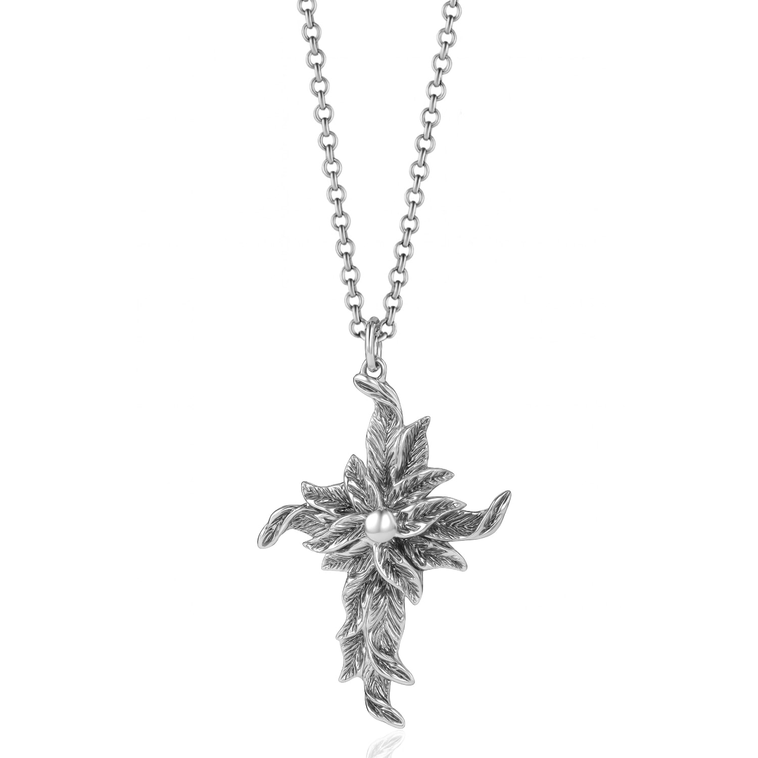Unaloe Cross Humilis Necklace In Sterling Silver - Elegant Jewelry For Women