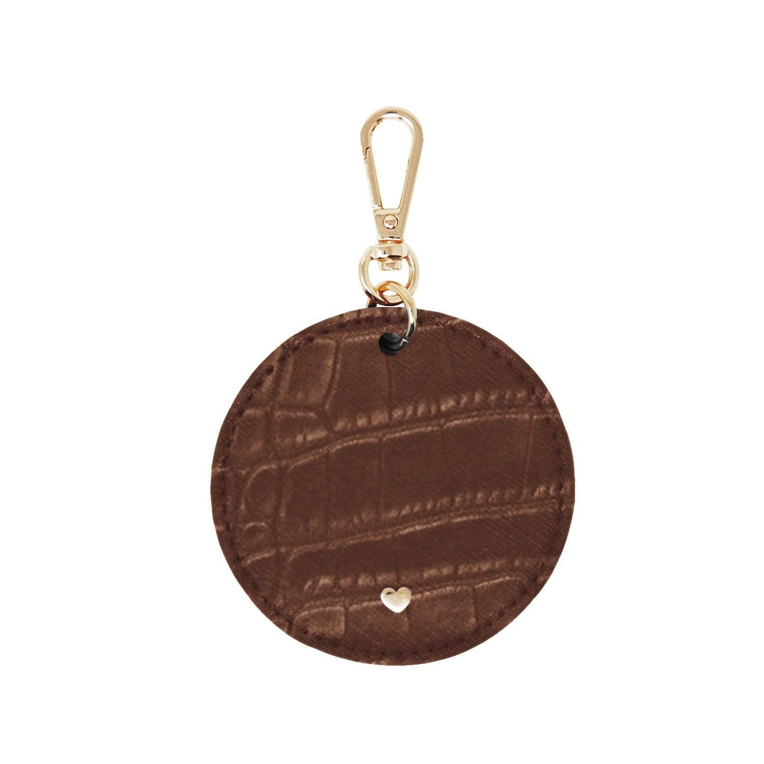 Jlr London Brown Luxe Croc Arlo Circle Keyring - Tan In Brown