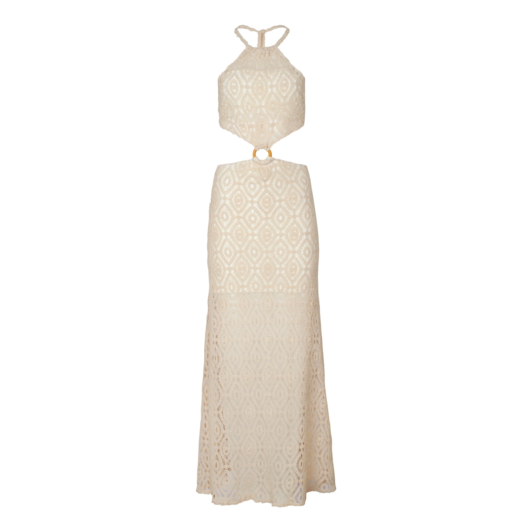 Women’s Neutrals / White Kai Crochet Maxi Dress Large Soah