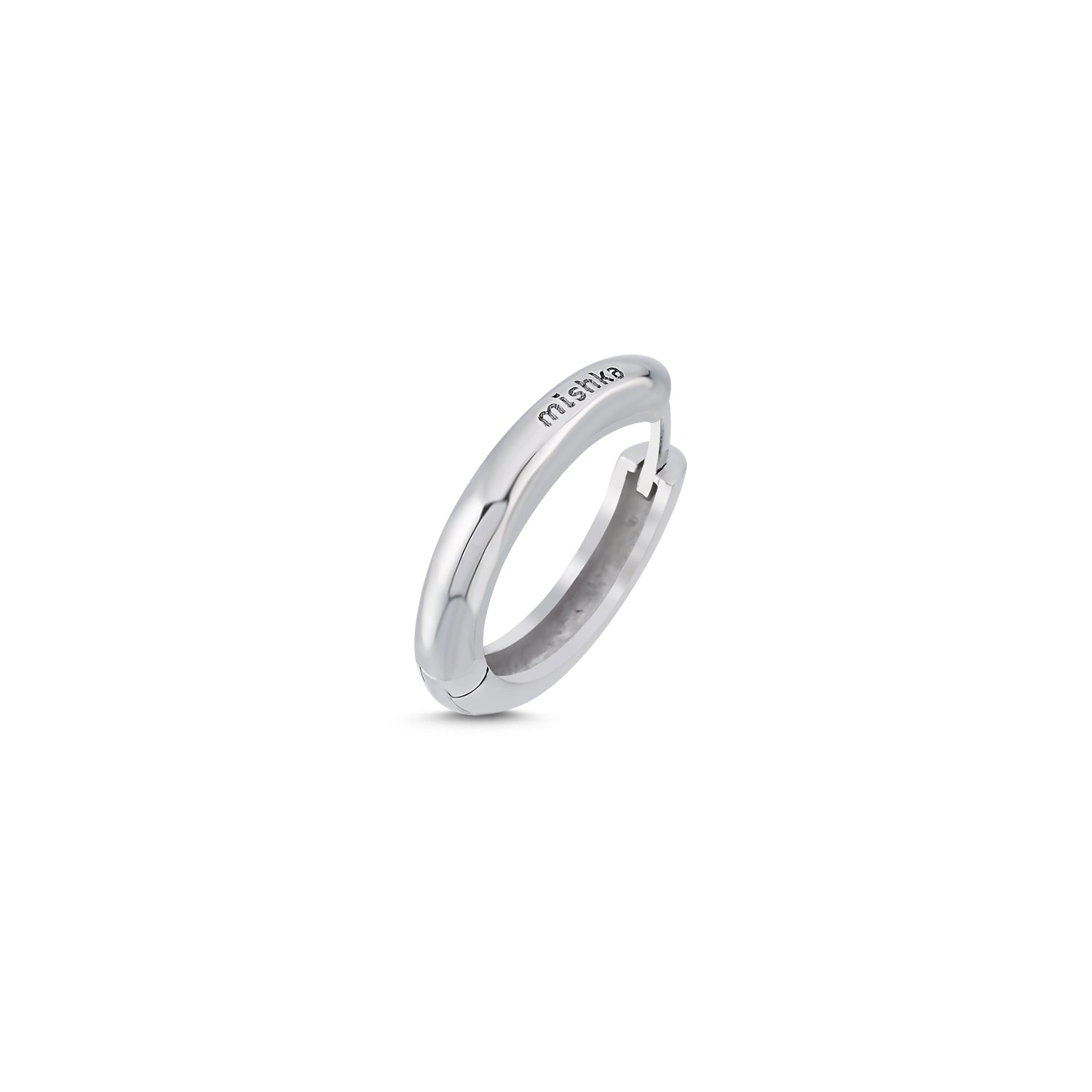 Women's Perfect Circle Hoop Earring Mono Silver | Mishka