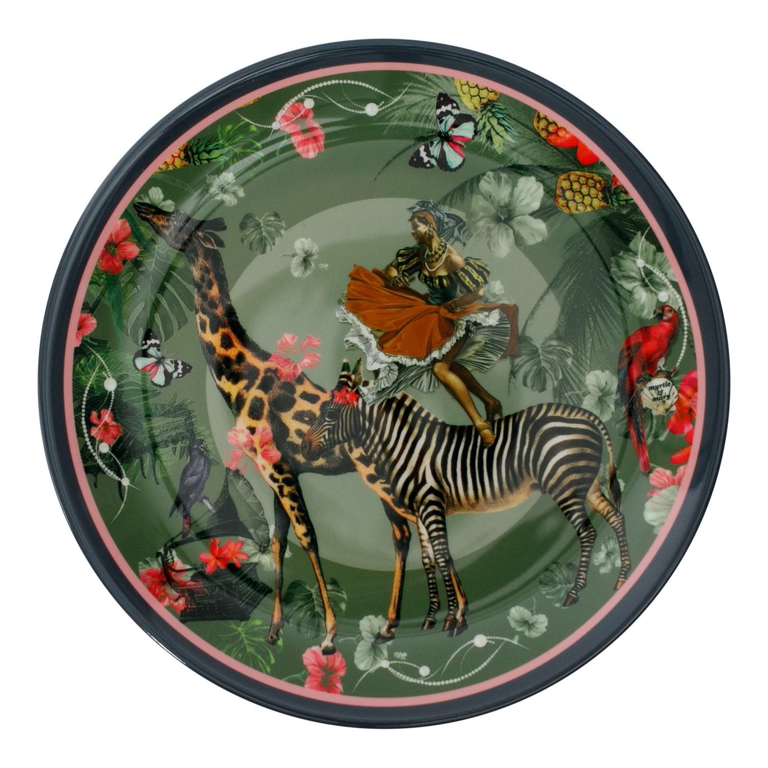 Riri Bone China Plate - Green Myrtle & Mary