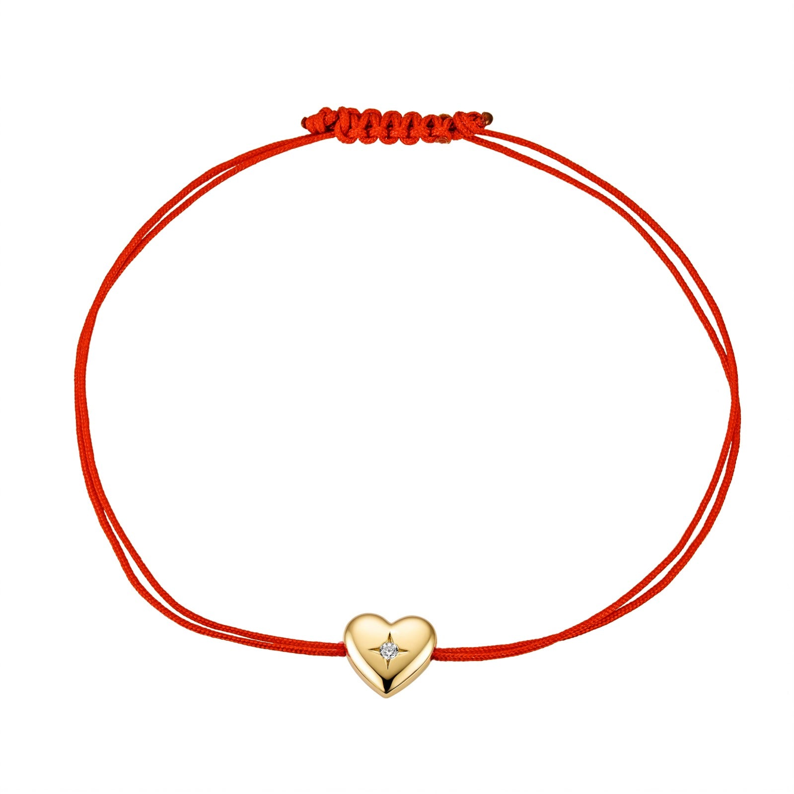 Gold Heart Red String Bracelet | Nazzar | Wolf & Badger