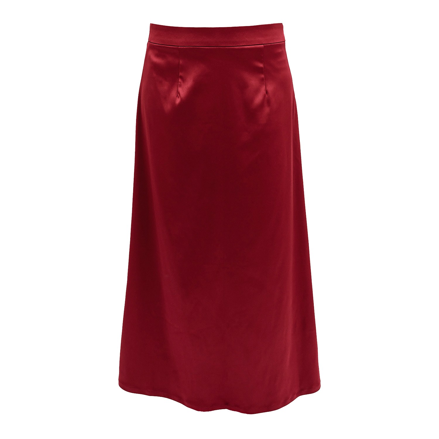 Janara Jones Women's Brown / Red Beetroot Satin Low-waisted Maxi Skirt In Brown/red