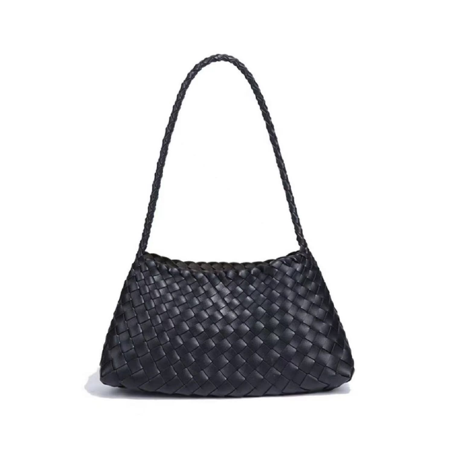 Rimini Women's Brown Woven Leather Sling Bag 'erica' - Black