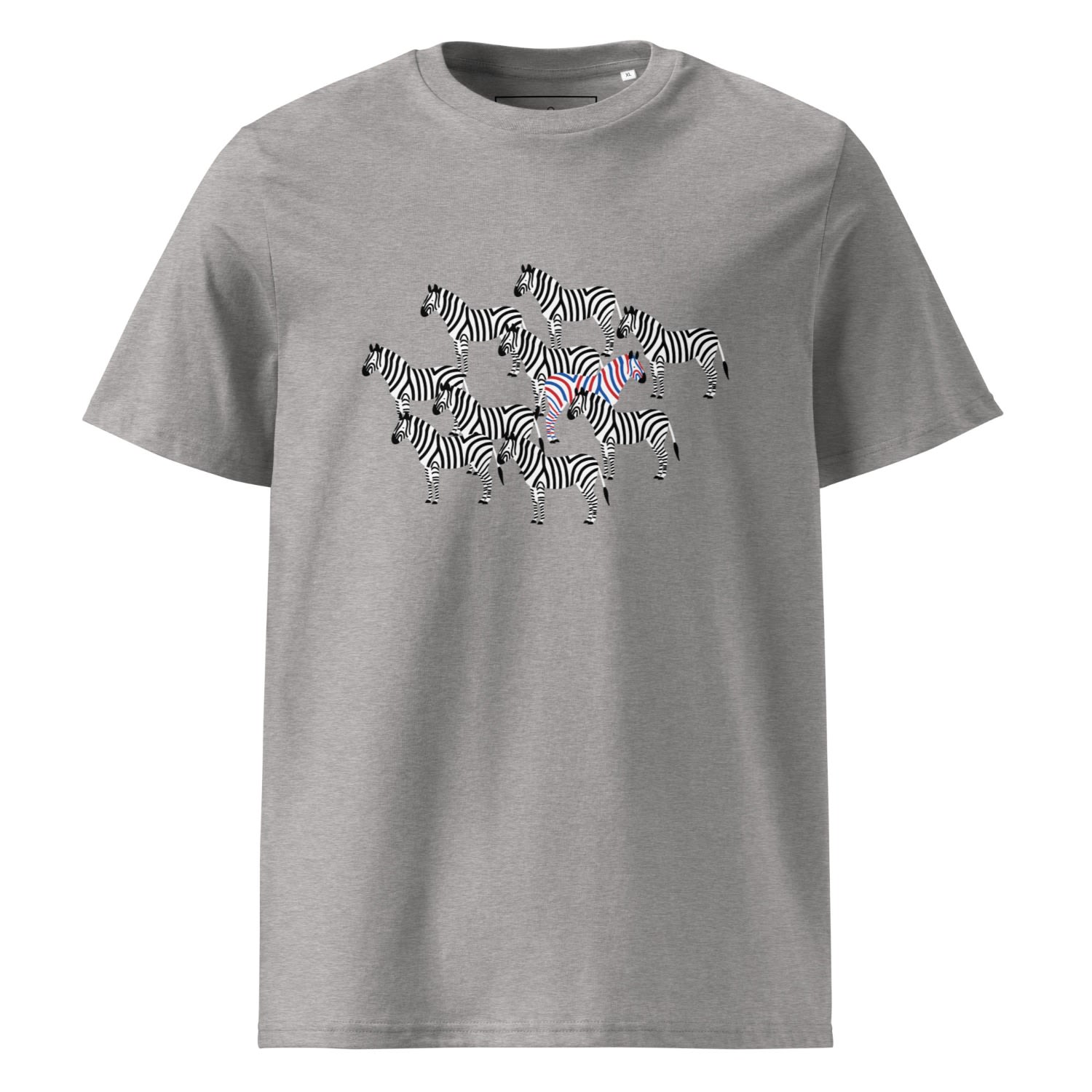 Anchor & Crew Heather Grey Zebra Where's William Going? Organic Cotton T-shirt - Women In Grey