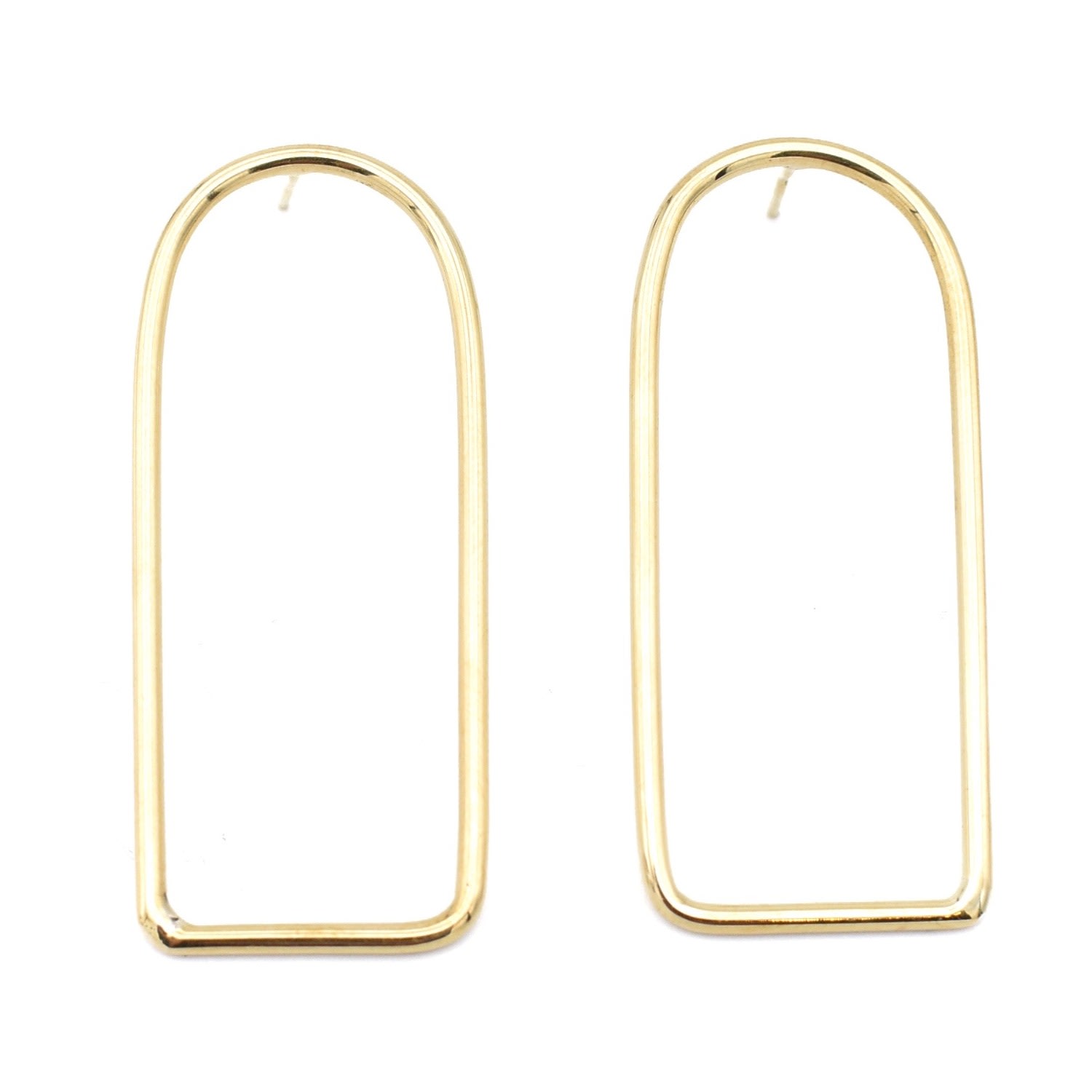 Lala Salama Women's Geometric Rectangular Earrings In Yellow