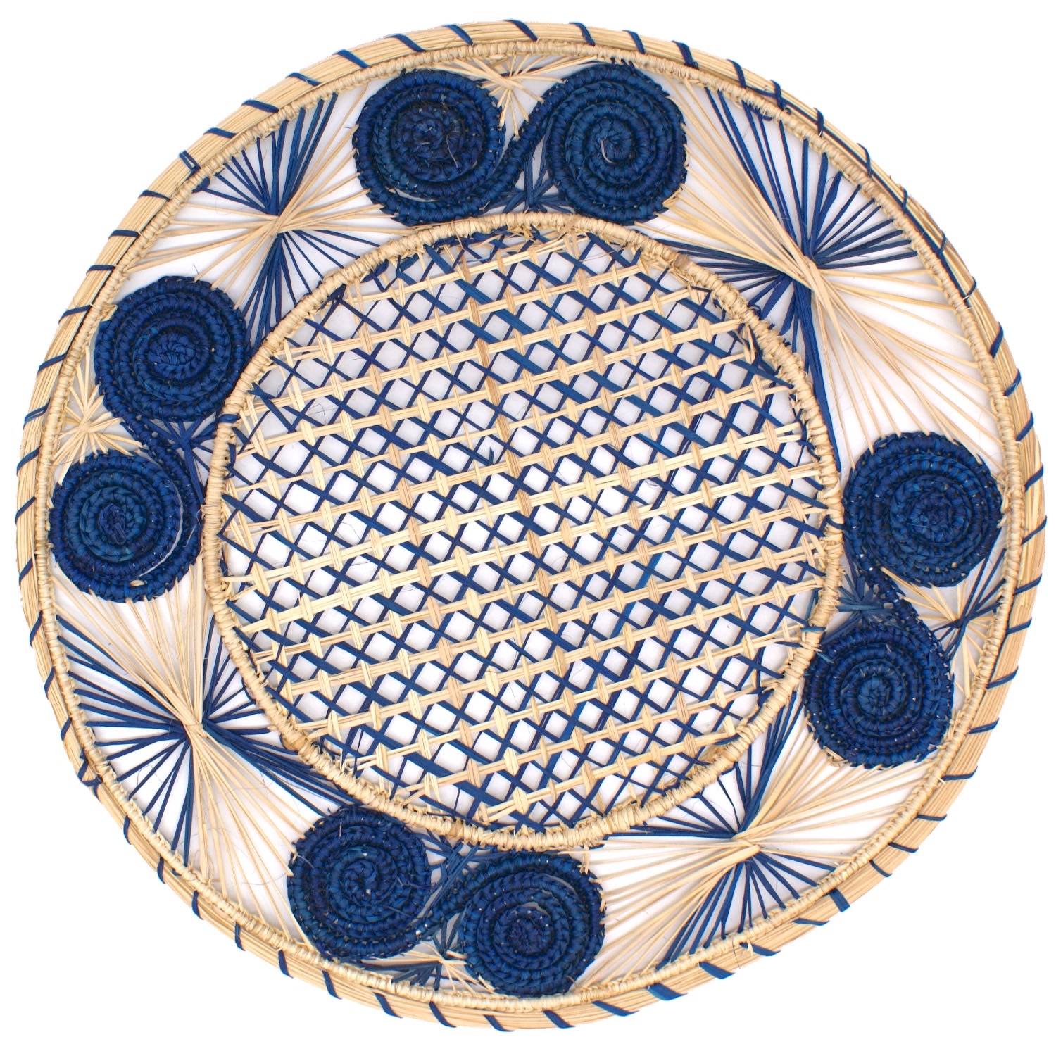 Blue Spiral Caracol Placemats Set Of 4 Washein