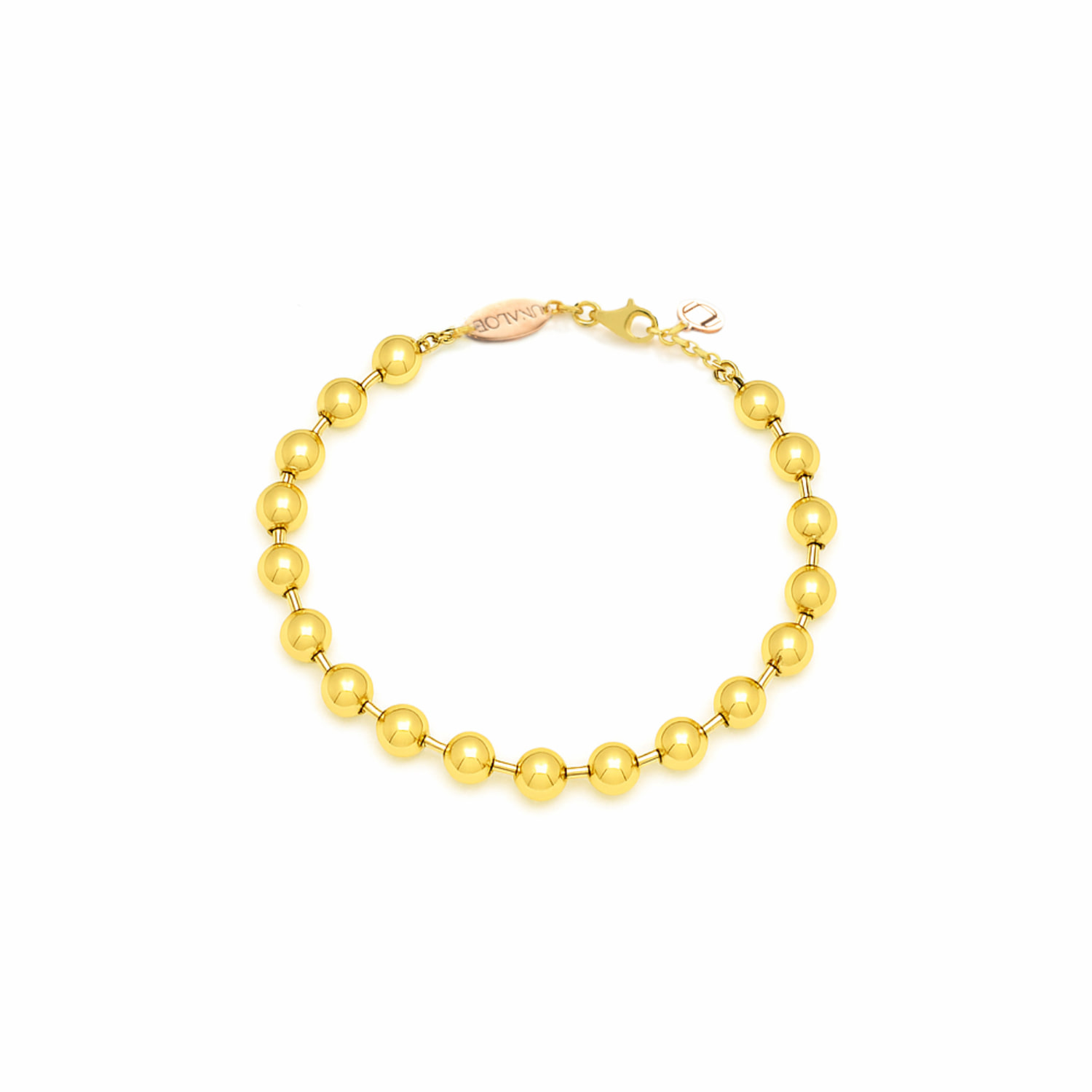 Unaloe Women's Bubbles Of Light Bracelet In Sterling Silver-gold Plated With  Rose Gold Monogram In Gold