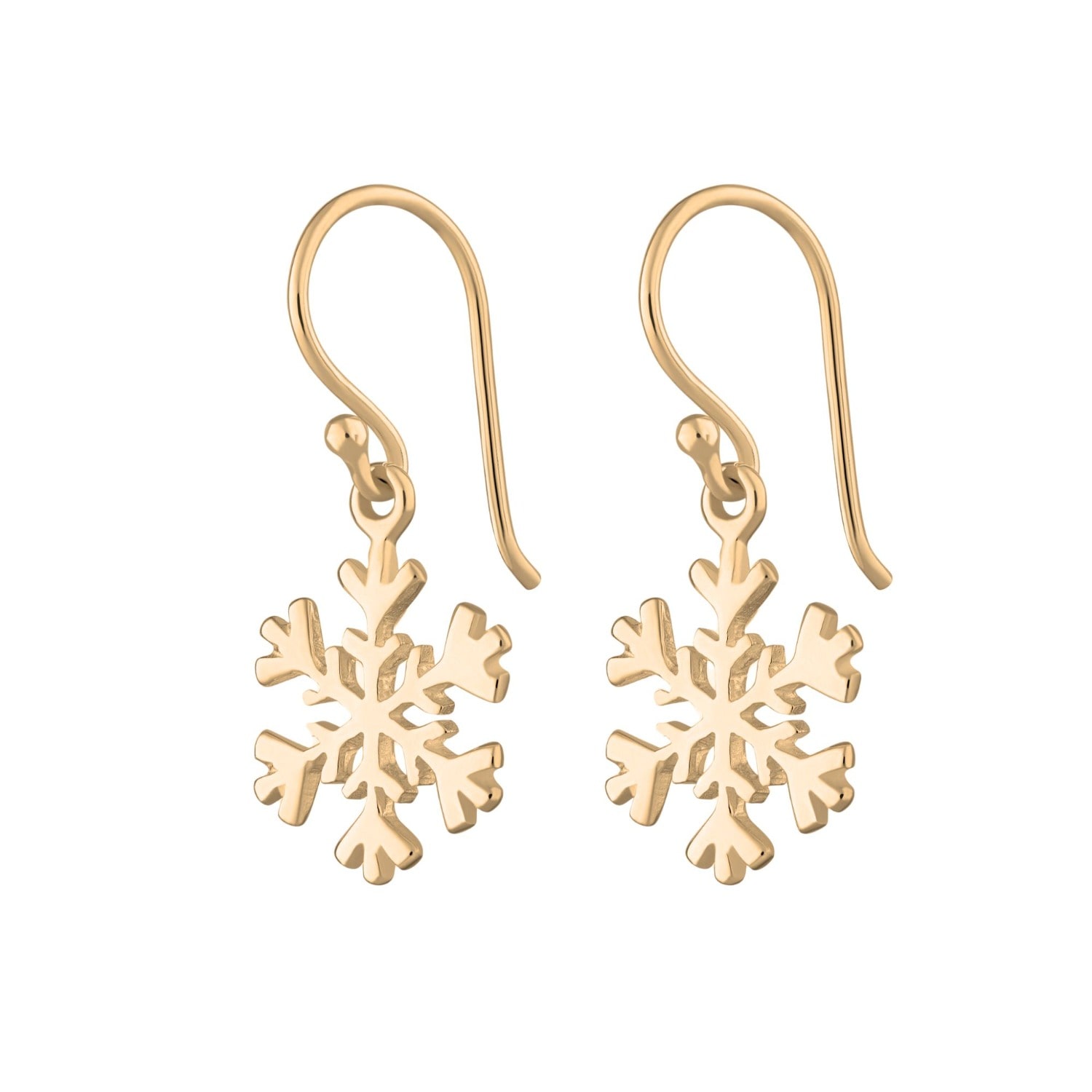 Lily Charmed Women's 18ct Gold Plated Snowflake Hook Earrings