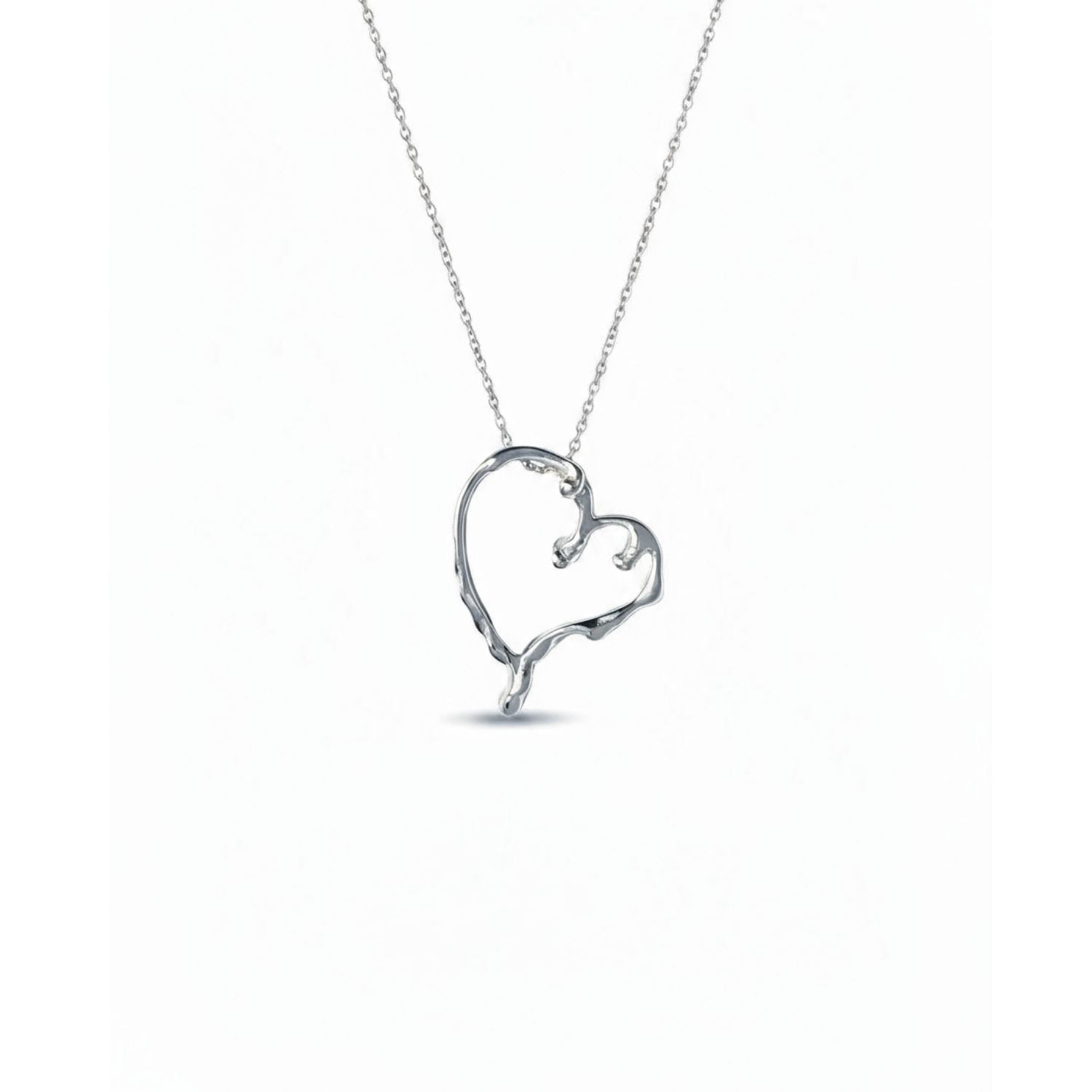 Iskra Women's Silver Melting Heart Necklace - Small
