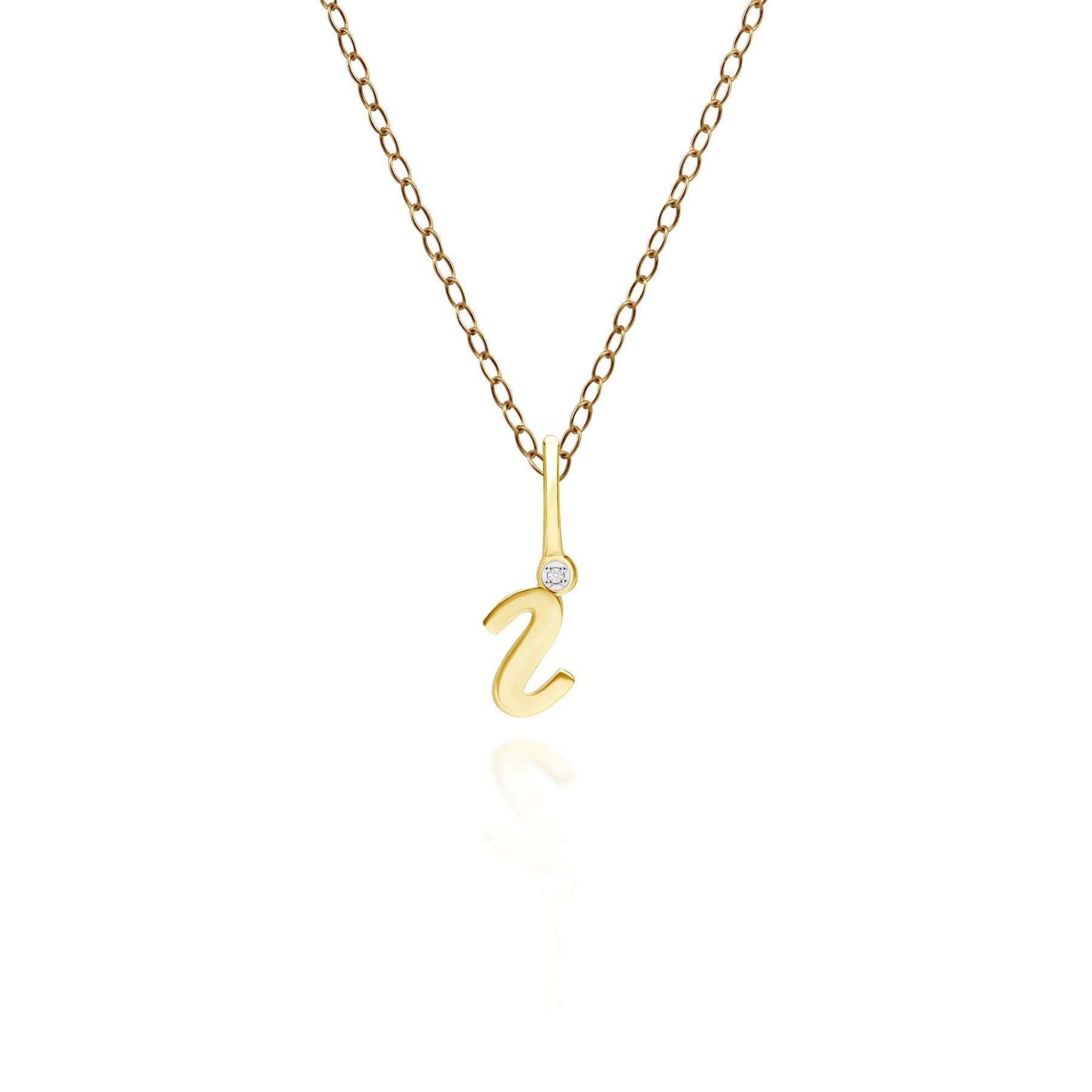 Women’s Alphabet Letter I Diamond Pendant In Yellow Gold Gemondo