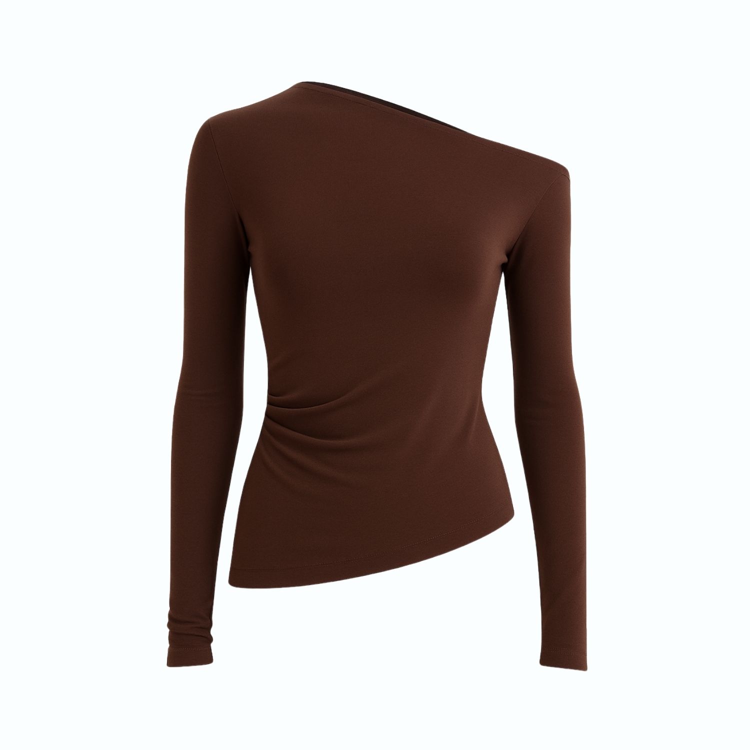 Monlicia Women's Aura One-shoulder Draped Top – Brown In Brown