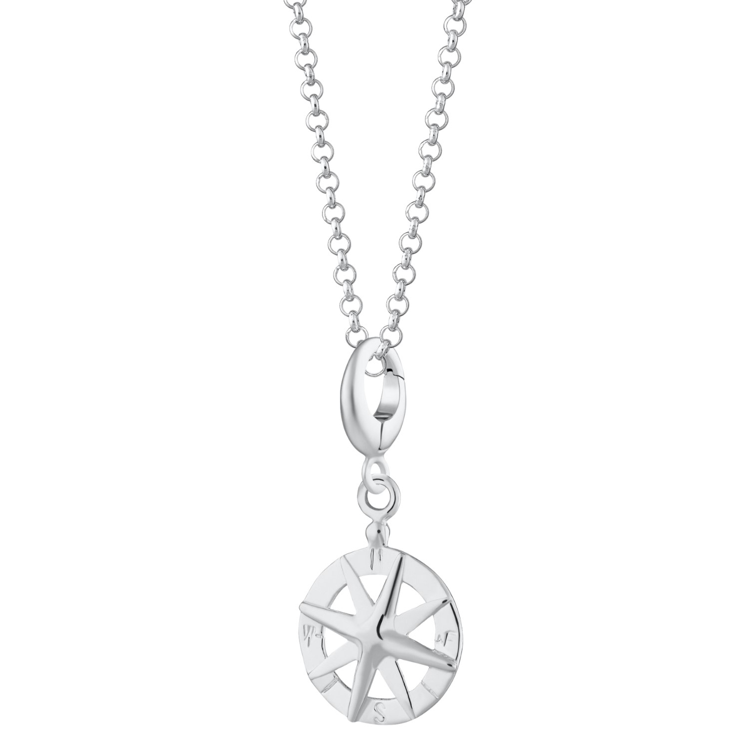 Lily Charmed Women's Sterling Silver Compass Charm Necklace