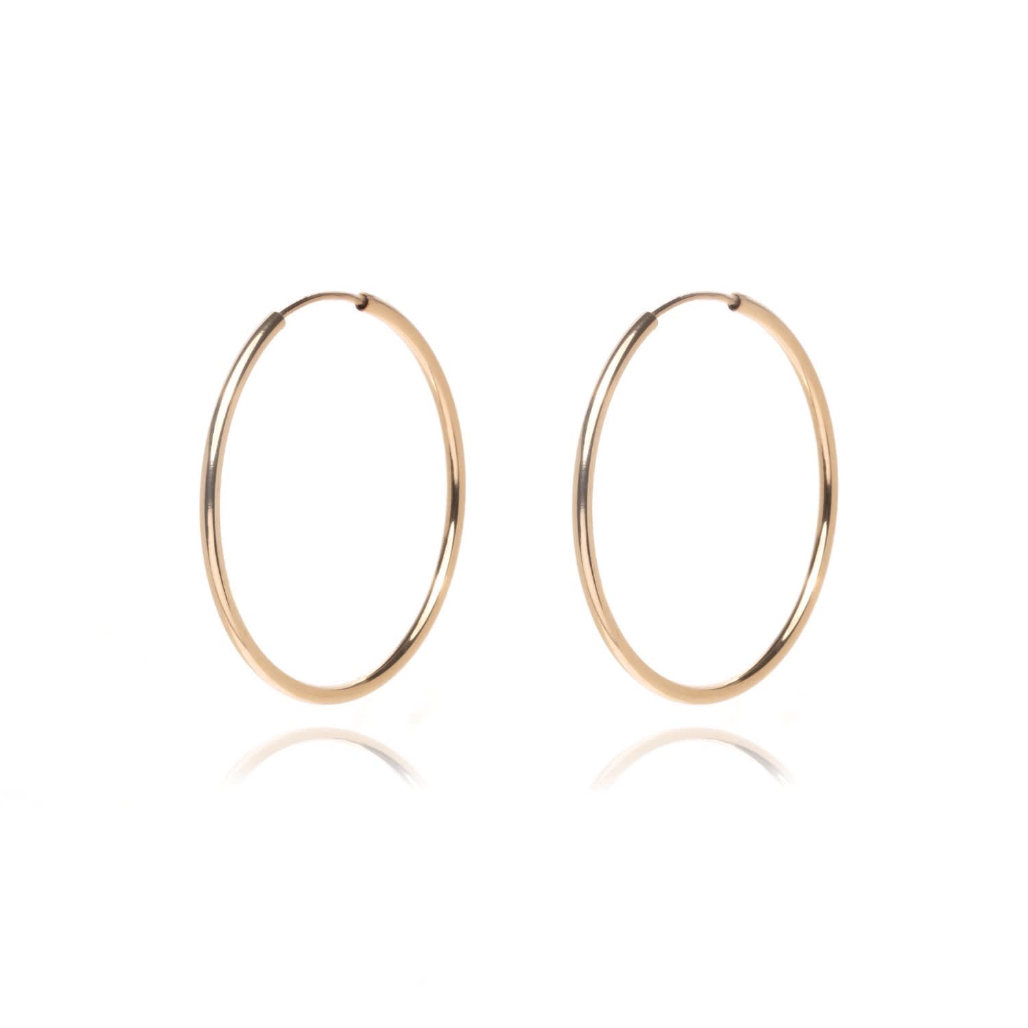 Mia 14k Gold Hoops 50mm Amara Palm Wolf Badger