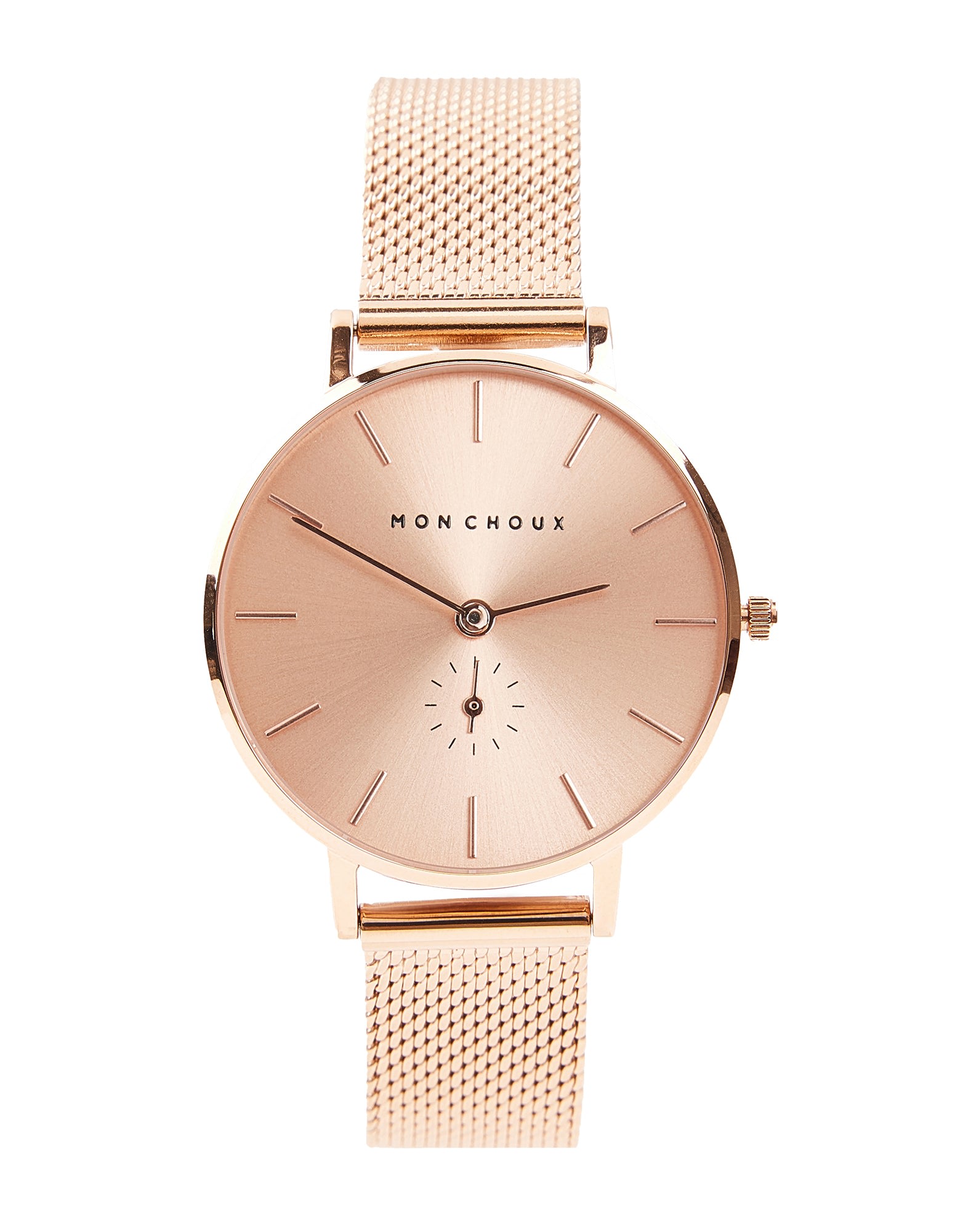 Lille Womens Rose Gold Watch In Rose Gold Mesh One Size Mon Choux