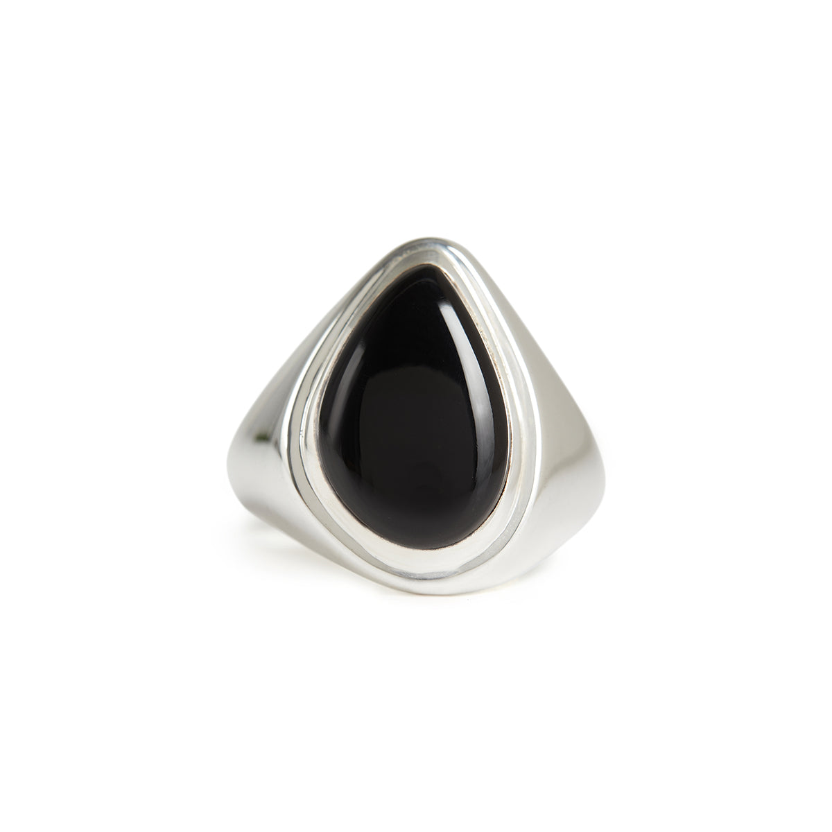Women’s Apollo Signet Ring Silver - Black Rachel Entwistle Jewellery