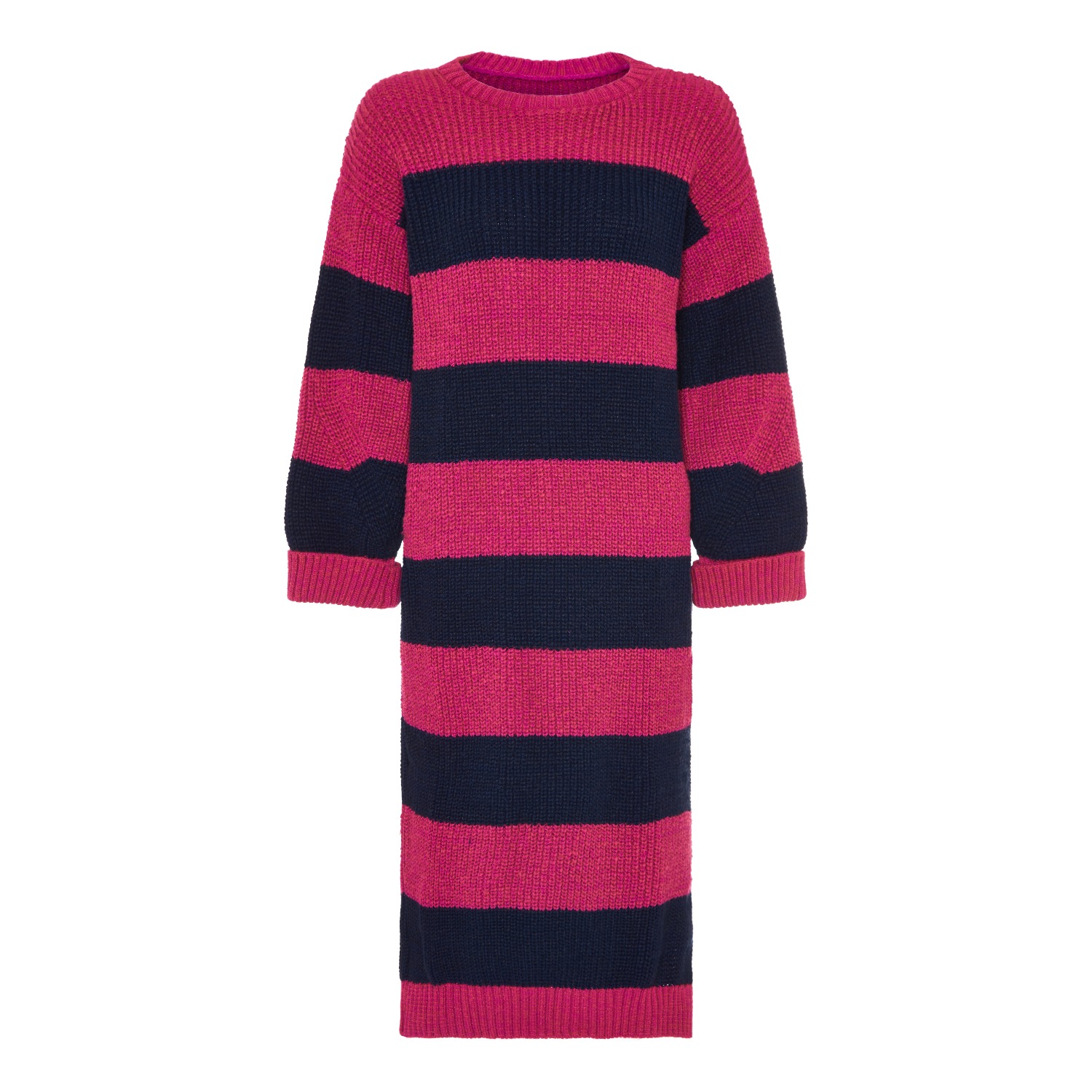 Antonia Chunky Stripe Midi Dress - Navy - Navy / Medium - Cara & The Sky