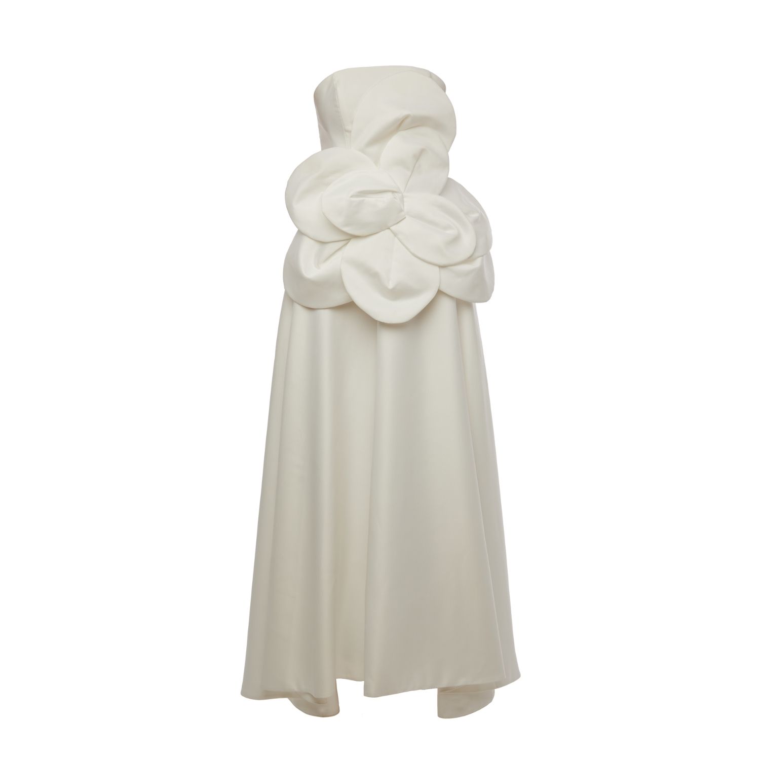 Women's Eve Dress + Flower | Strapless A Line Maxi Dress In White | Extra Small | Baé Special Moments