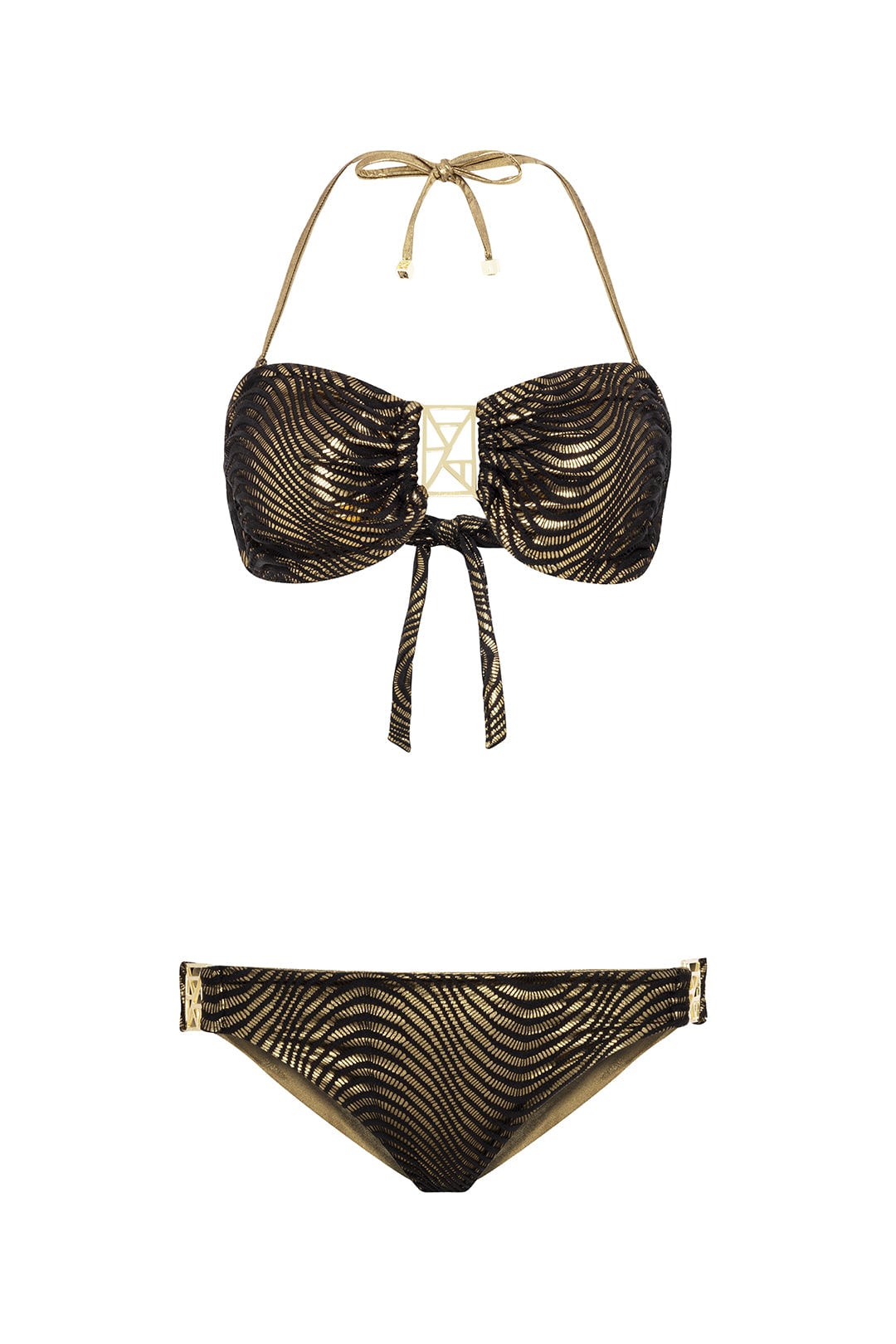 Leyla Maya Women's Gold / Black Kate Bikini Bronze Goddess Set In Brown