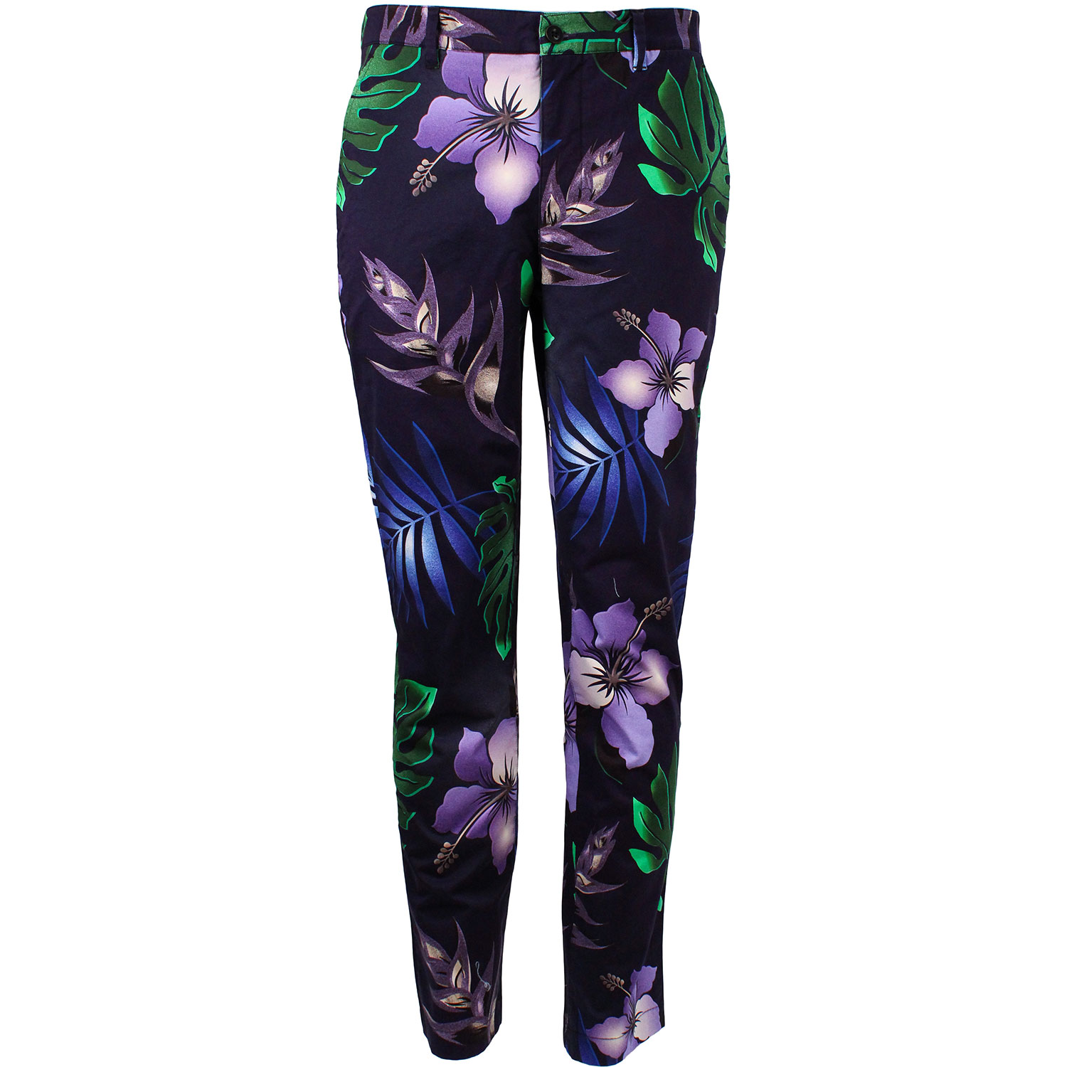 Lords Of Harlech Men's Blue Charles Tropical Explosion Pant - Navy In Blue