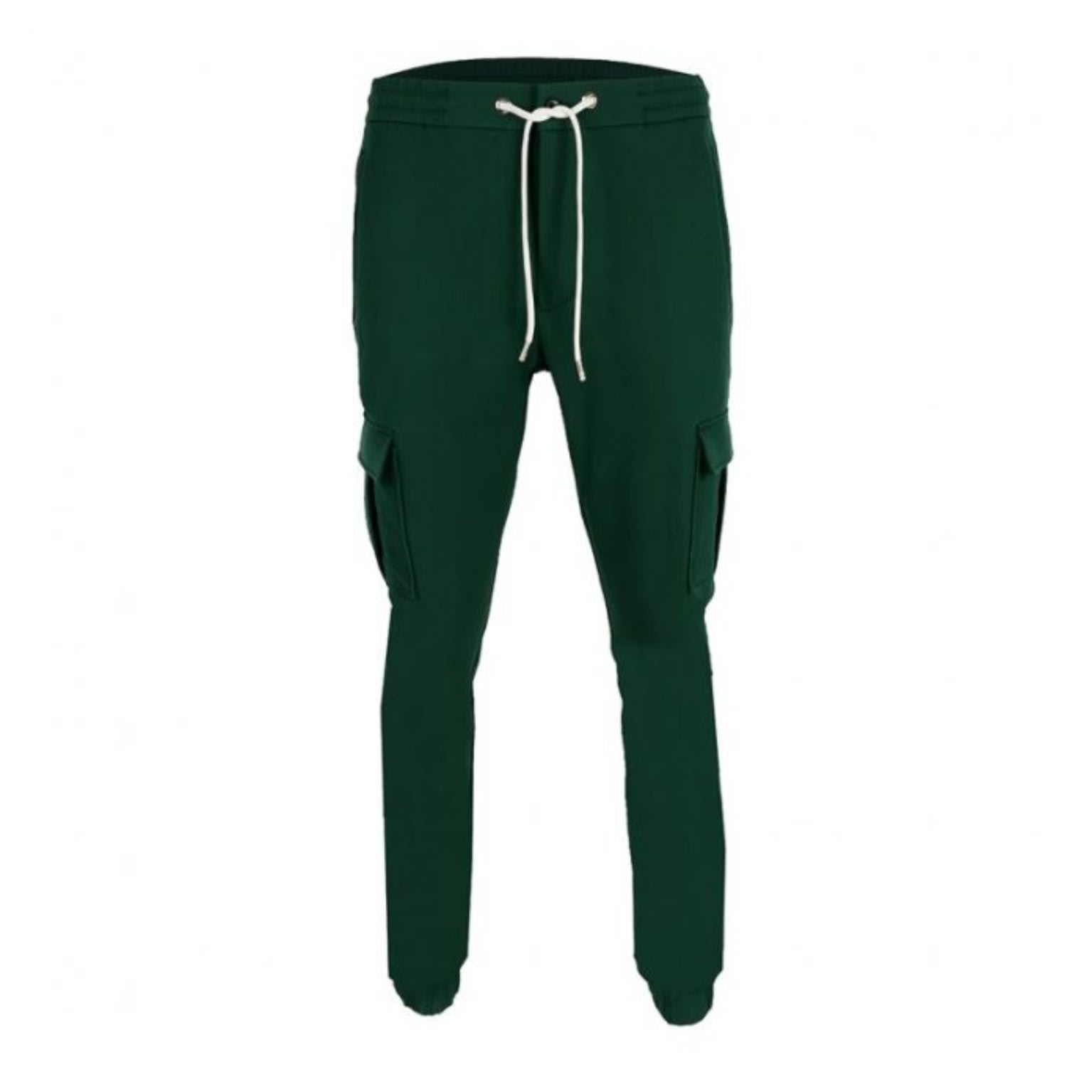 David Wej Men's Drawstring Trousers With Cargo Pockets – Green In Green