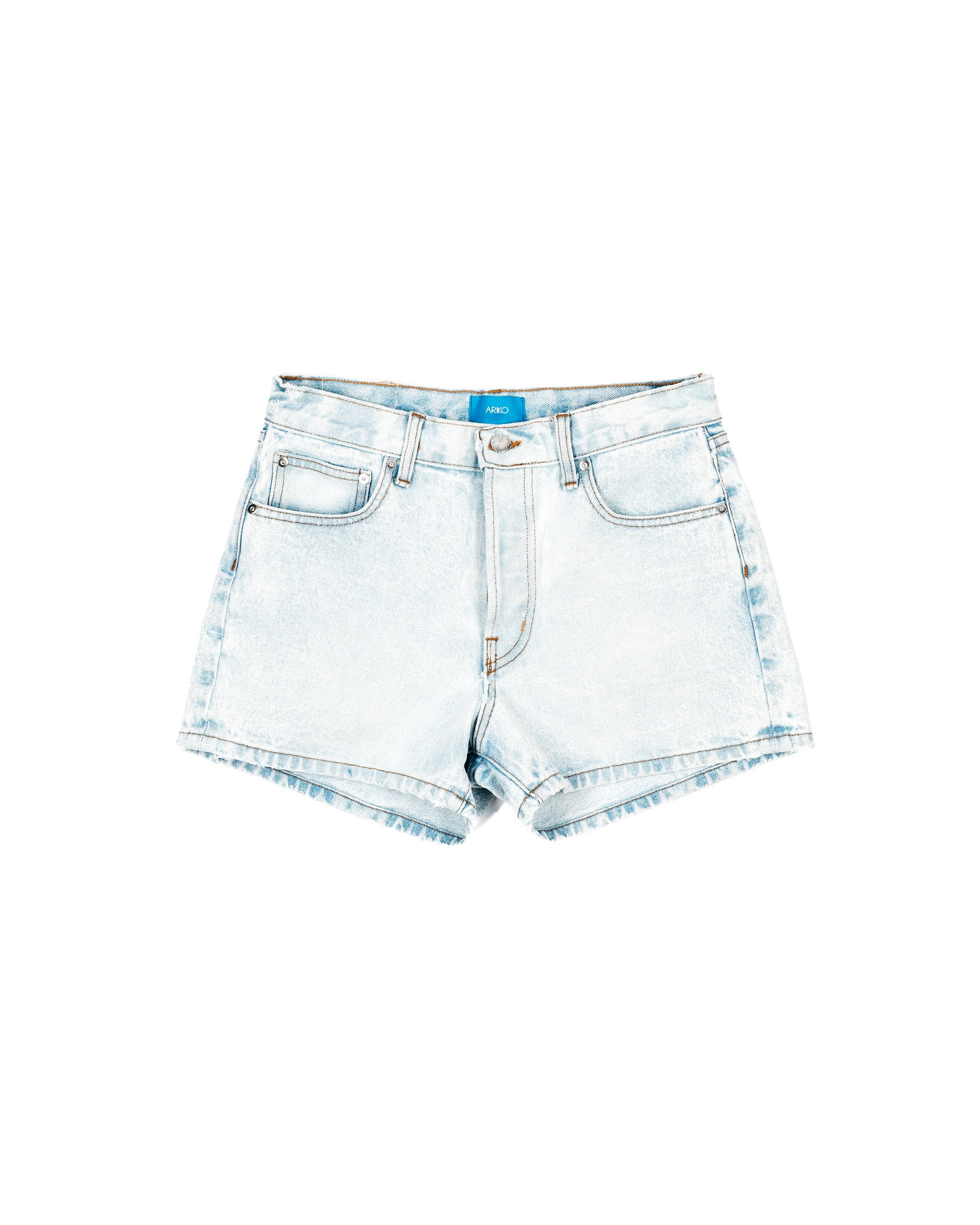 Ariko Blue Denim Surf Shorts In Blue