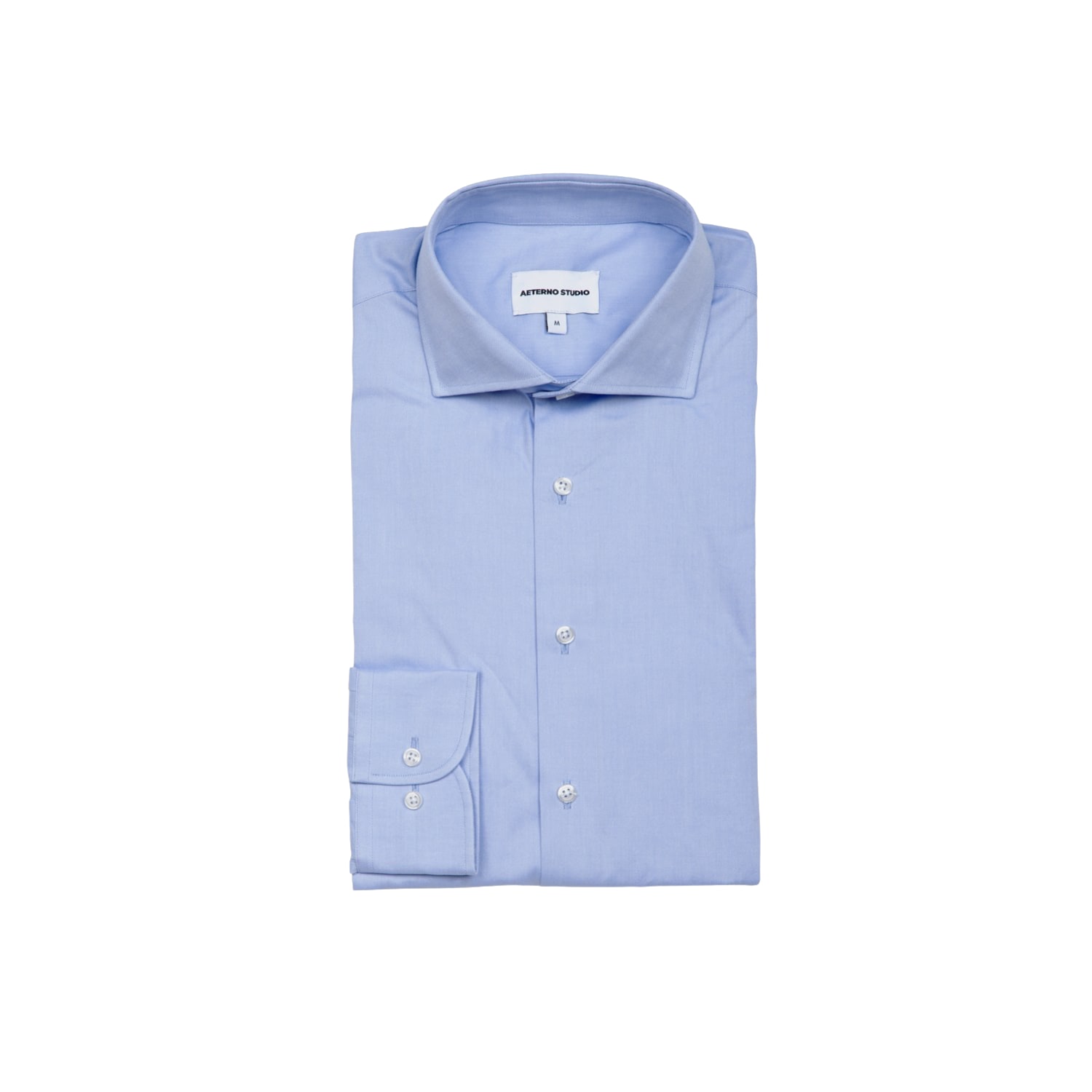 Men’s Formal Spread Collar Oxford Shirt - Light Blue Medium Aeterno Studio