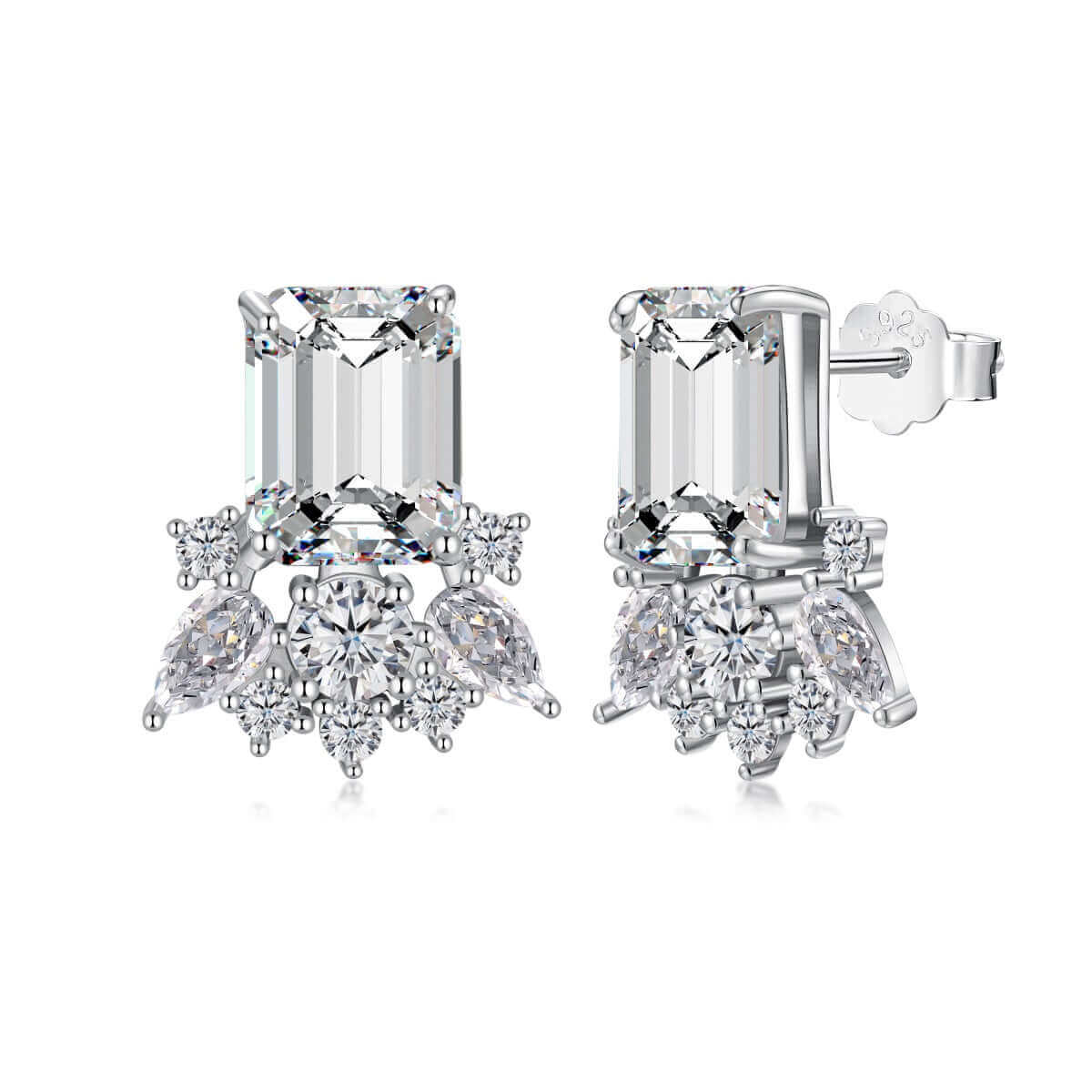 Viviana Halil Women's The Bella Earrings – Sterling Silver Multi-cut Icons In Silver