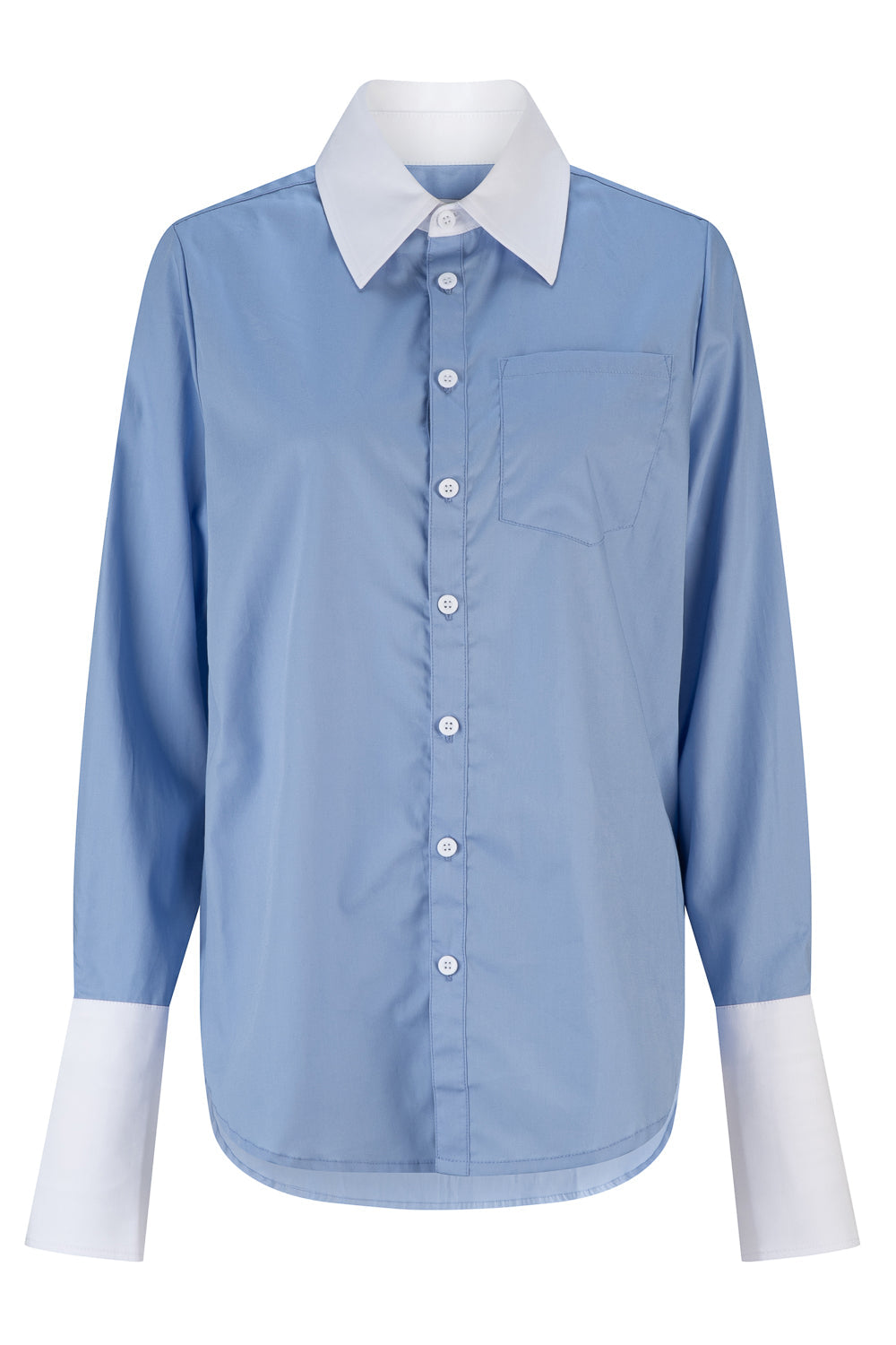Dref By D Women's Boyfriend Relaxed Shirt - Cornflower Blue