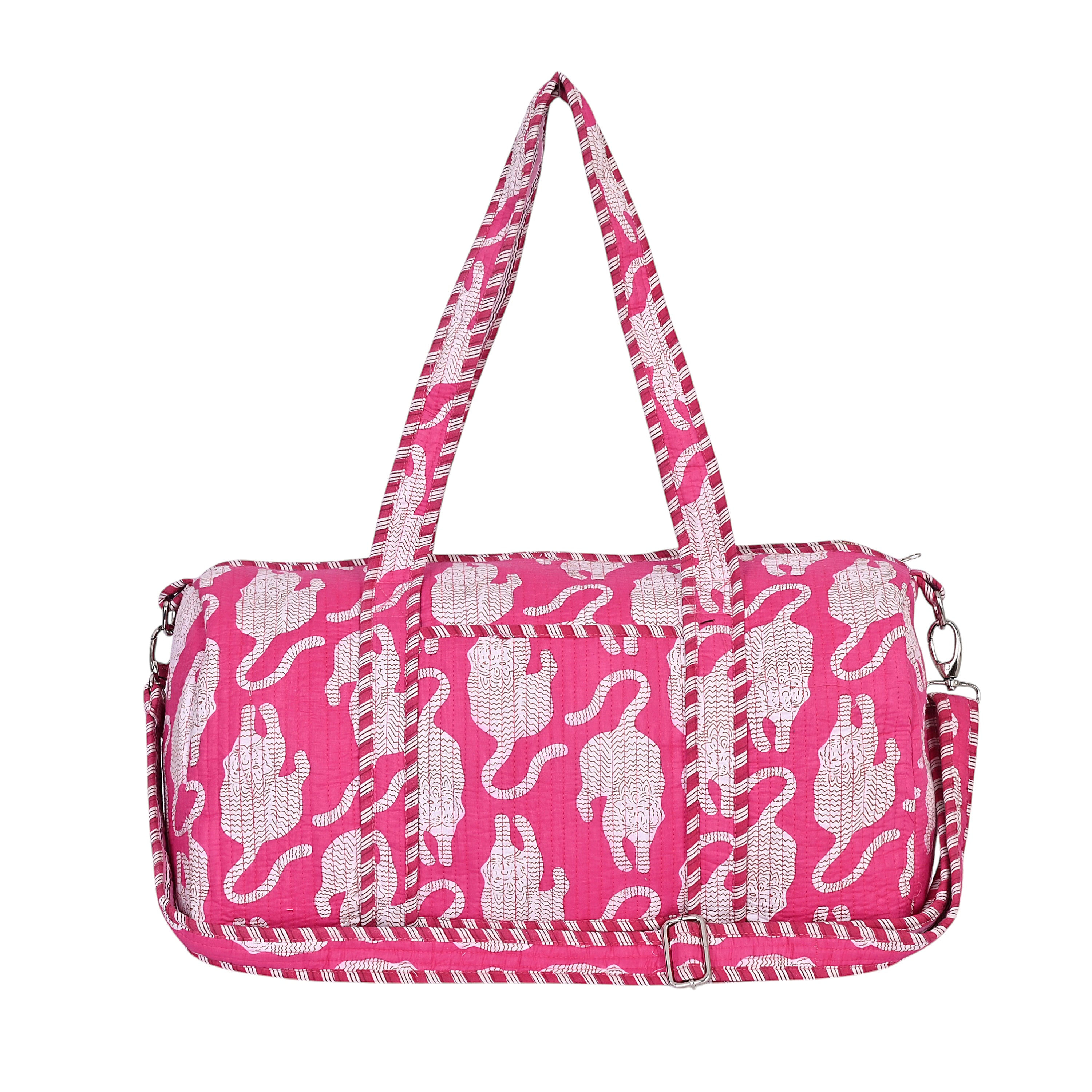 Conscious Yoga Collective Pink / Purple The Mouse Tiger Cotton Weekender In Pink