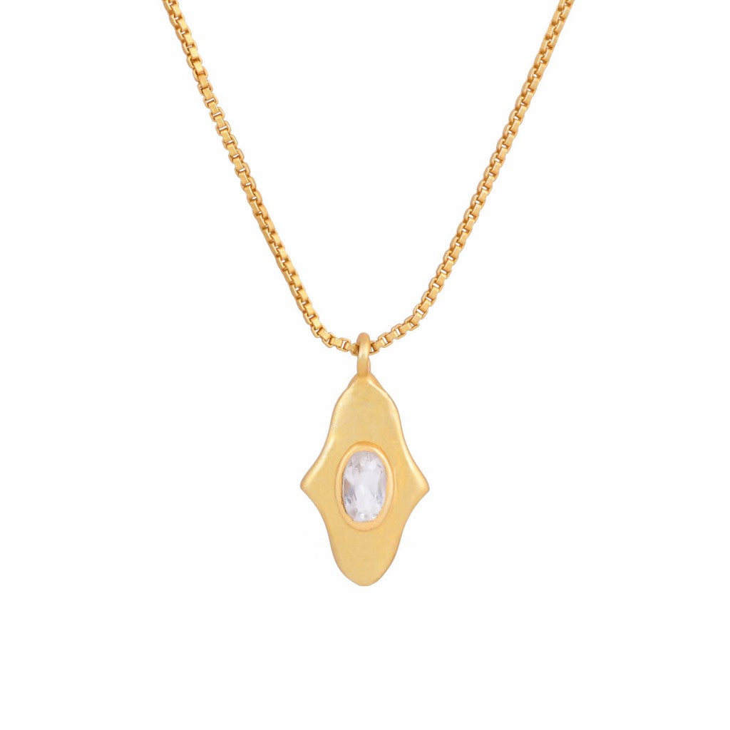 Opium Jewels Women's Gold / White Birthstone Hamsa Necklace In Rainbow Moonstone - June
