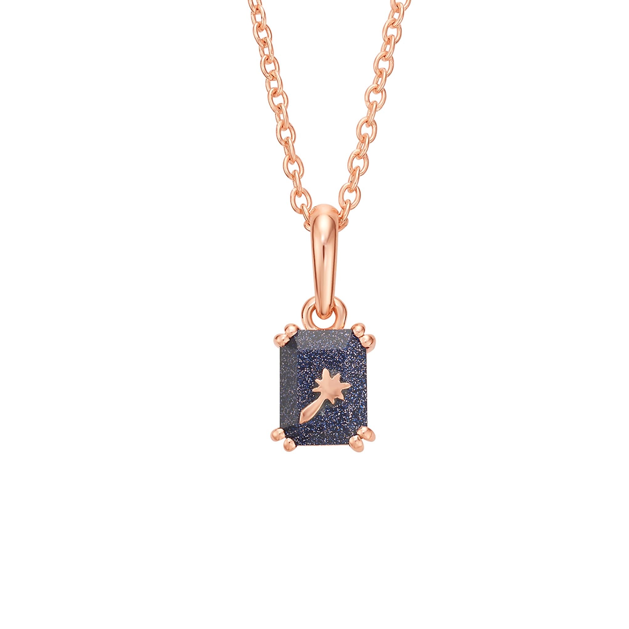 Women’s Rose Gold Sunstone & Black Onyx Wish Upon A Shooting Star Pendant La Kaiser