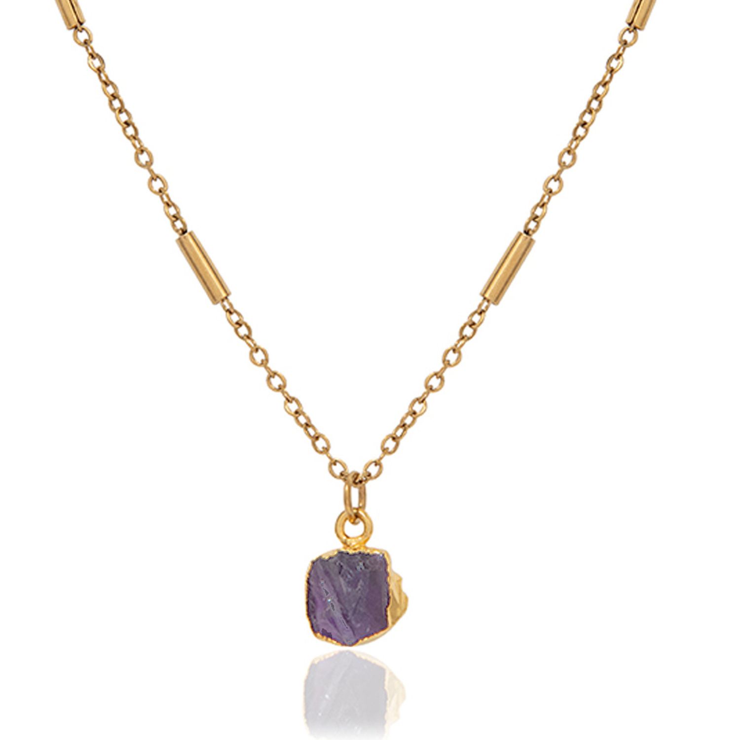 A Weathered Penny Women's Gold / Pink / Purple Amethyst Necklace