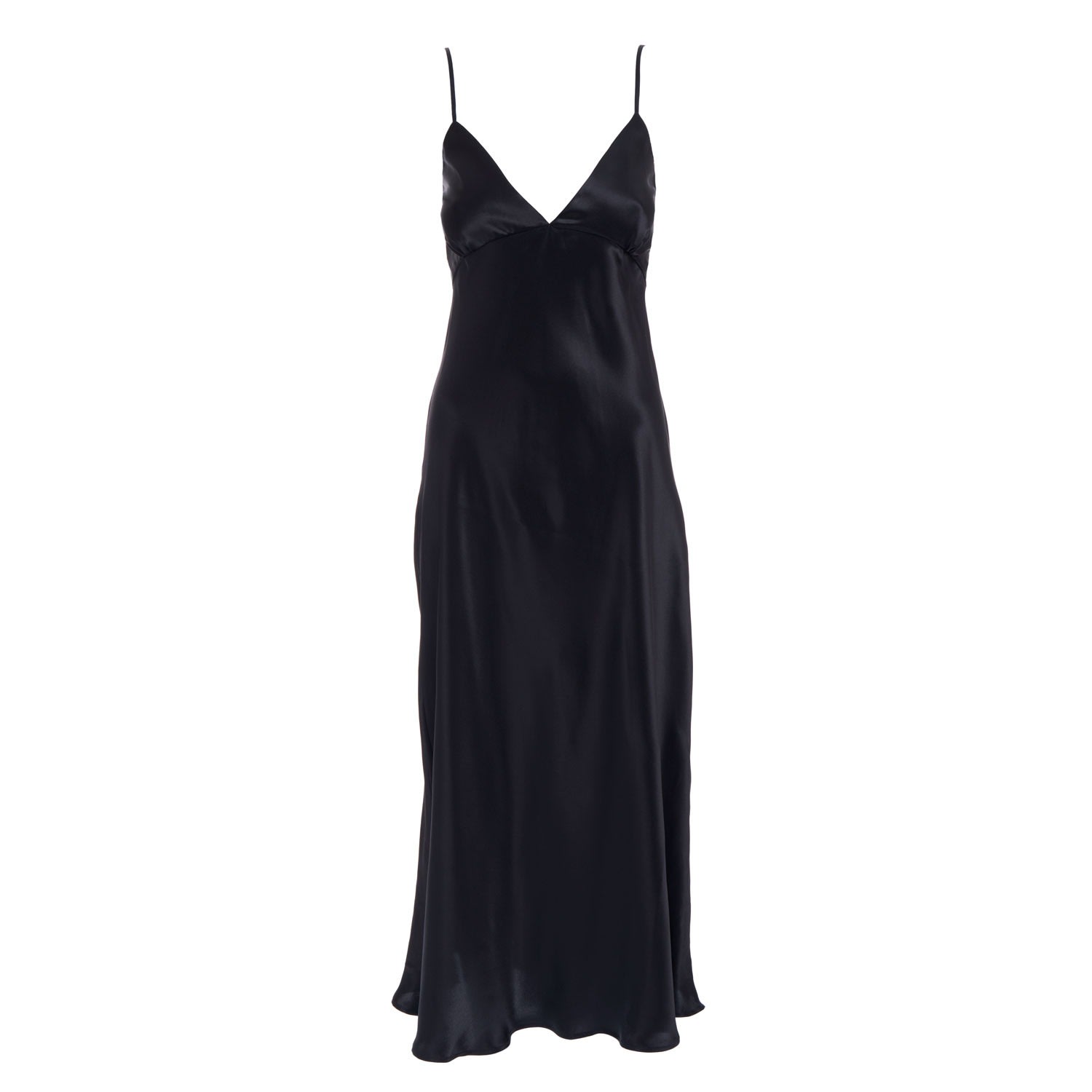 Sofia Tsereteli Black Silk Satin Lingerie Slip In Black