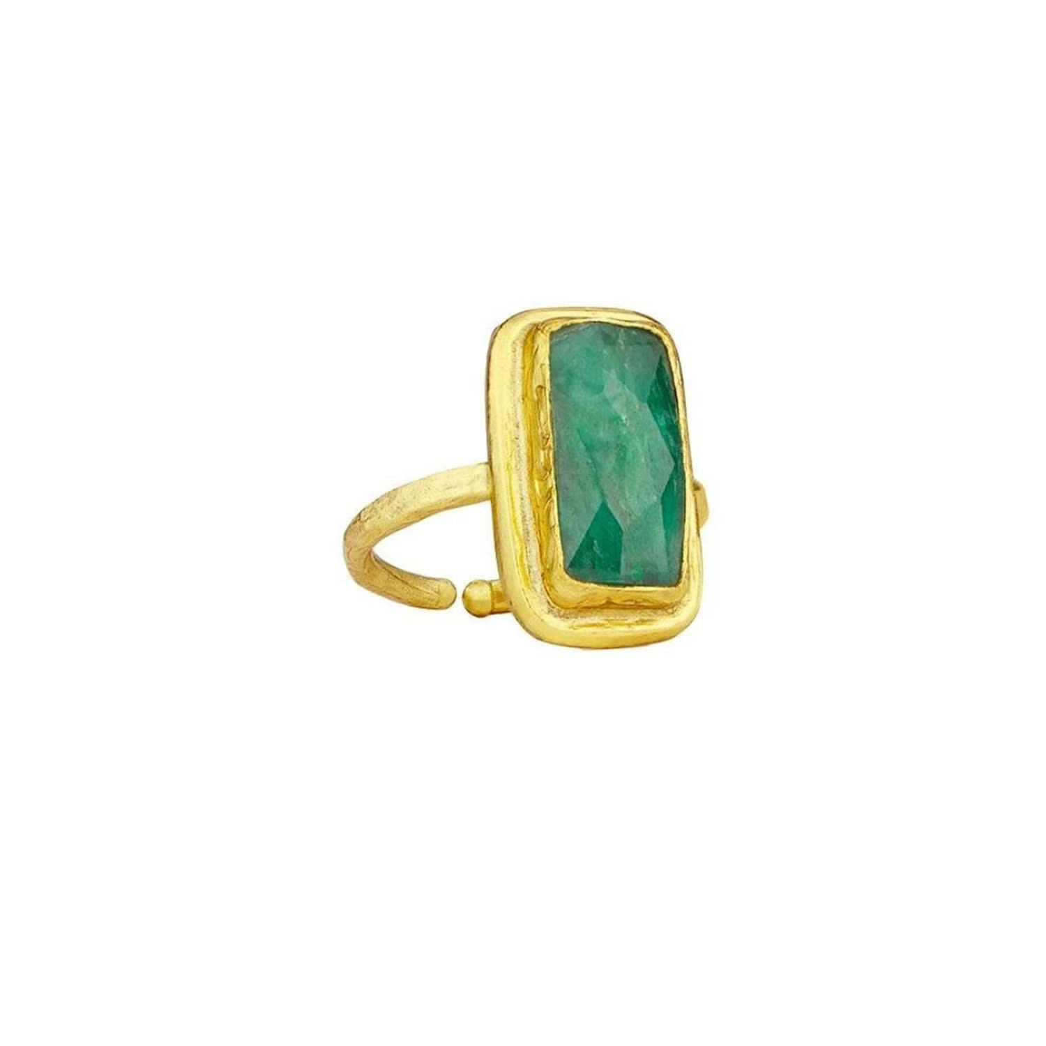 Ottoman Hands Women's Noa Emerald Cocktail Ring In Yellow