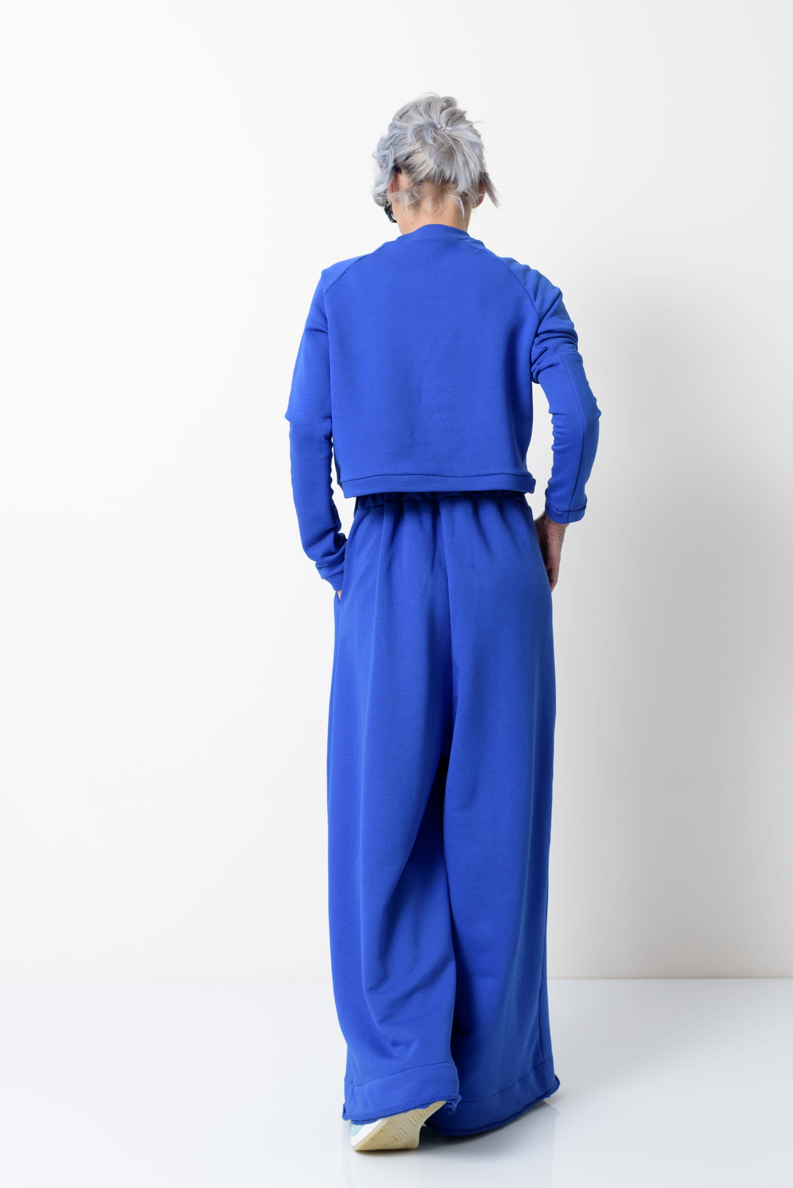Royal Blue Two Piece Tracksuit Set For Women Clothes By Locker Room Wolf Badger