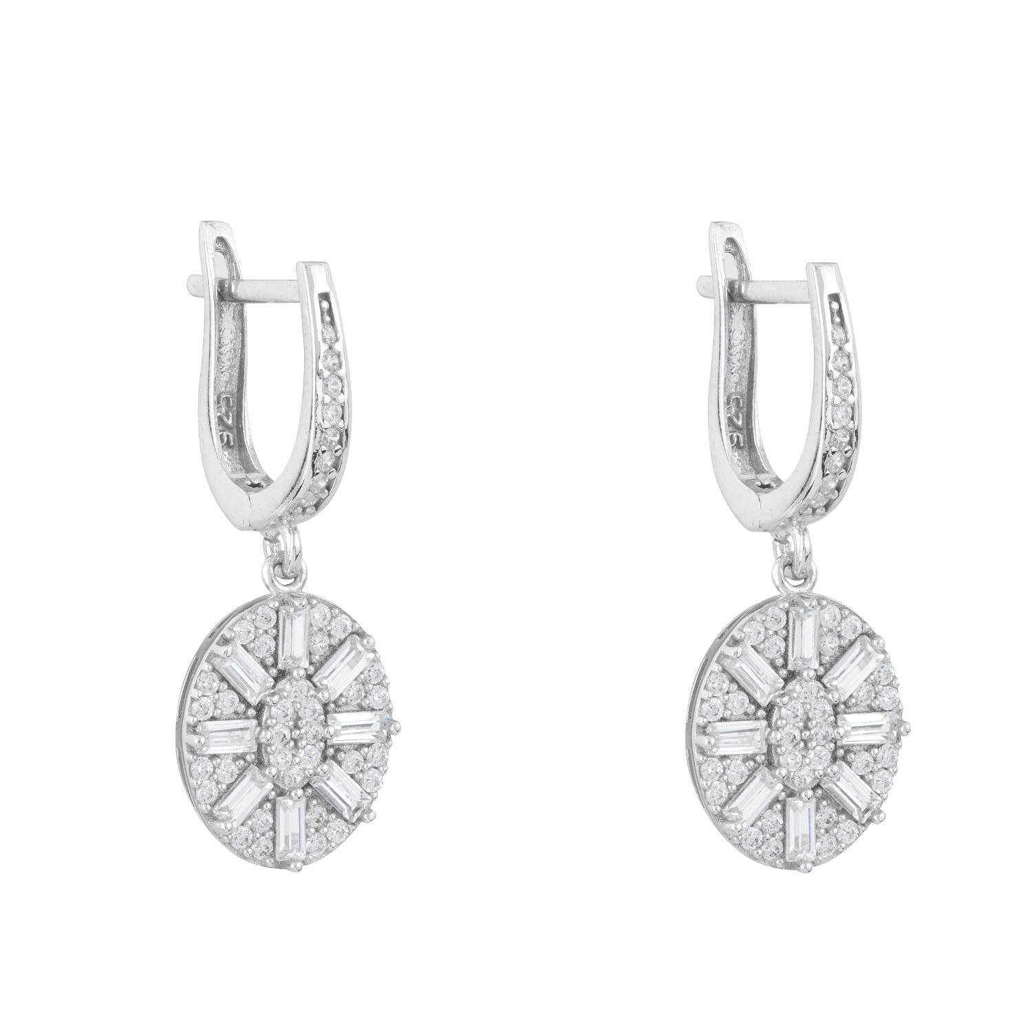 Ballinger Women's Uptown Oval Drop Earrings: Silver In Silver
