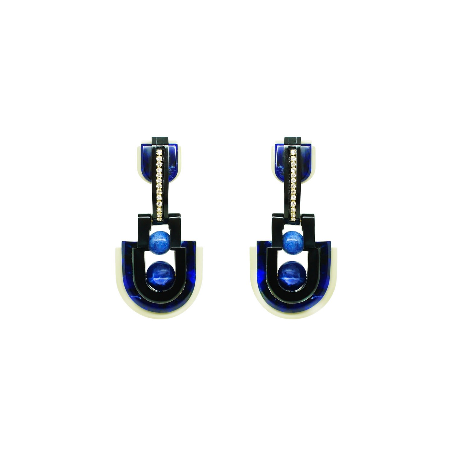 Gissa Bicalho Women's Handmade Acrylic Earring Pendant Orion - Blue