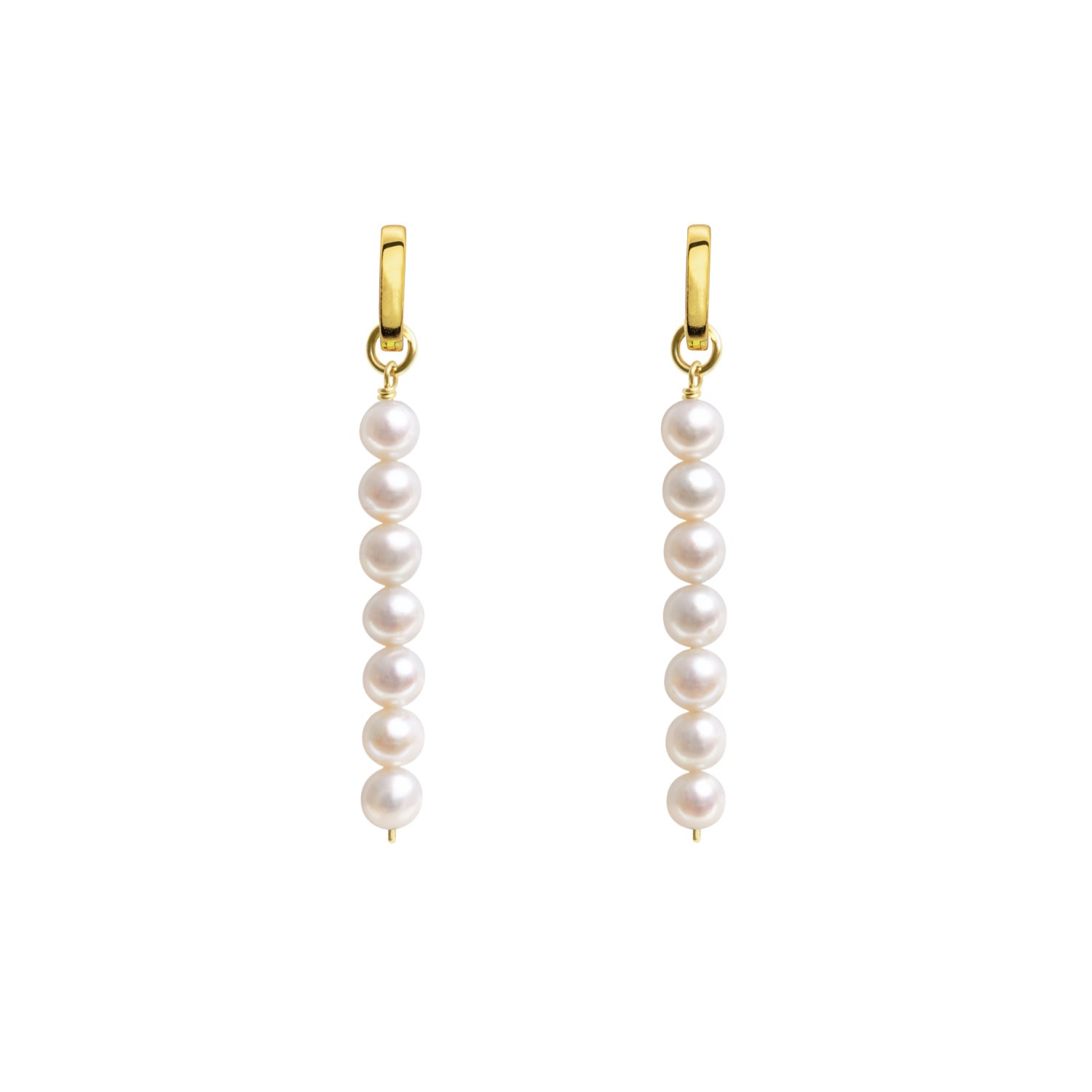 Ora Pearls Women's Linea Pearl Hoop Earrings - Gold In Gold