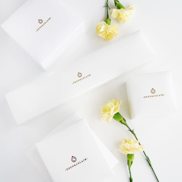 Poporcelain Golden Rose & Salted Porcelain Pretzel Earrings