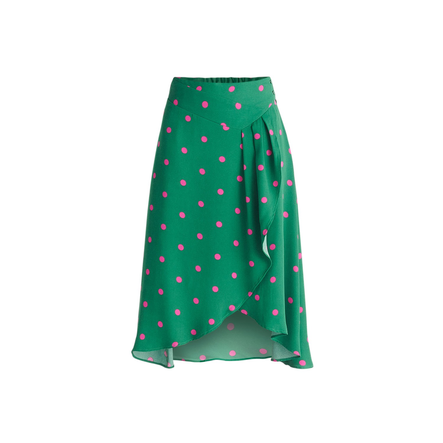 Paisie Women's Green / Pink / Purple Asymmetric Polka Dot Skirt In Green And Pink In Green/pink/purple