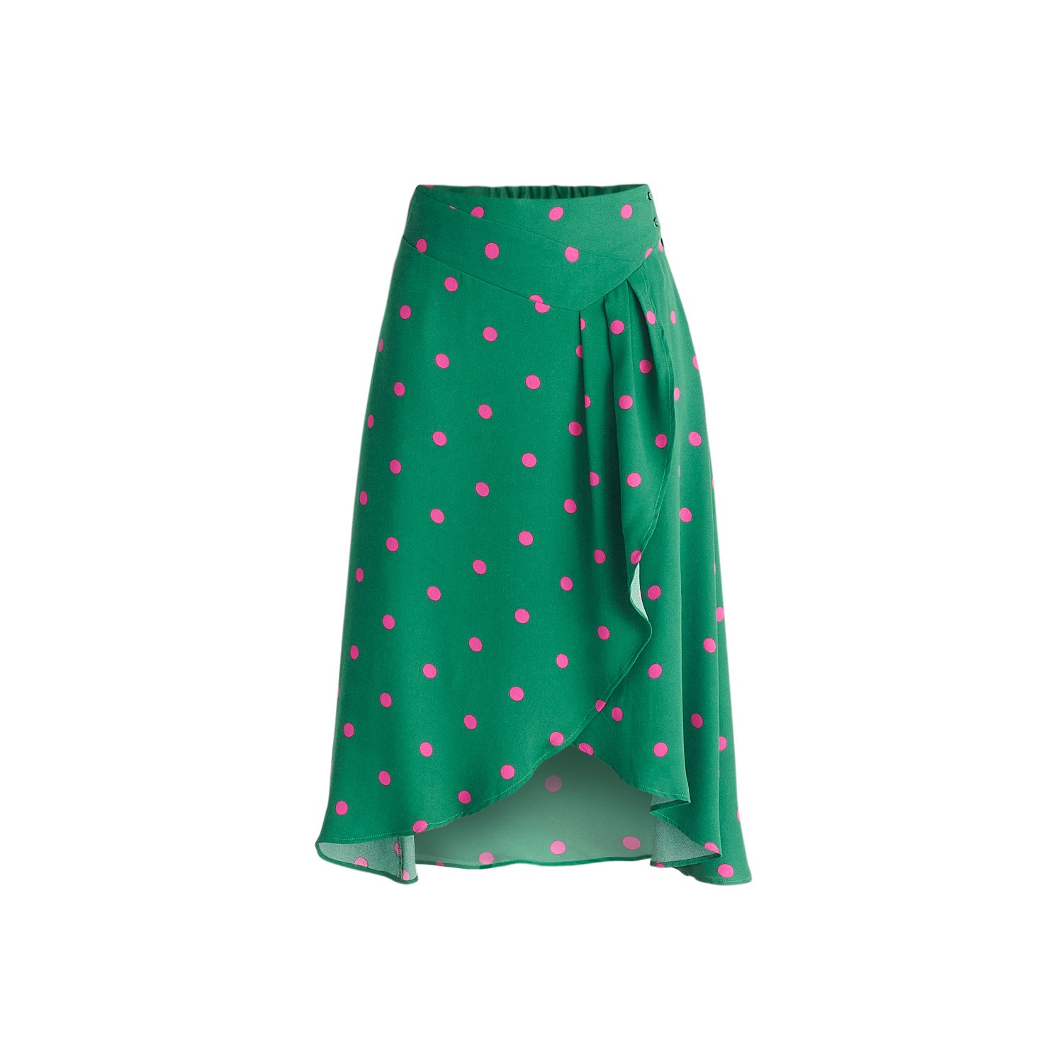 Women’s Green / Pink / Purple Asymmetric Polka Dot Skirt In Green And Pink Extra Large Paisie