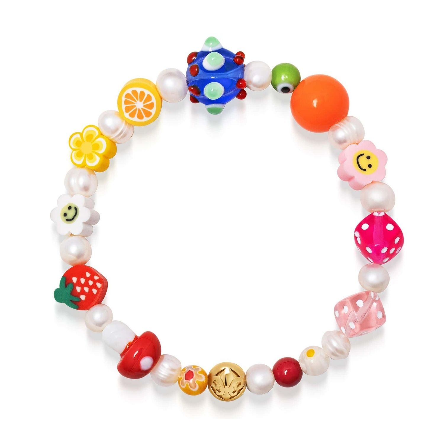 Nialaya Women's Berry Pearl Bracelet With Assorted Beads