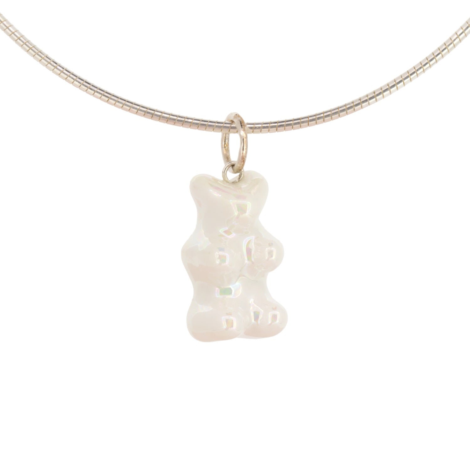 Women’s White / Silver Pearl Gummy Bear Silver Statement Necklace Cj314