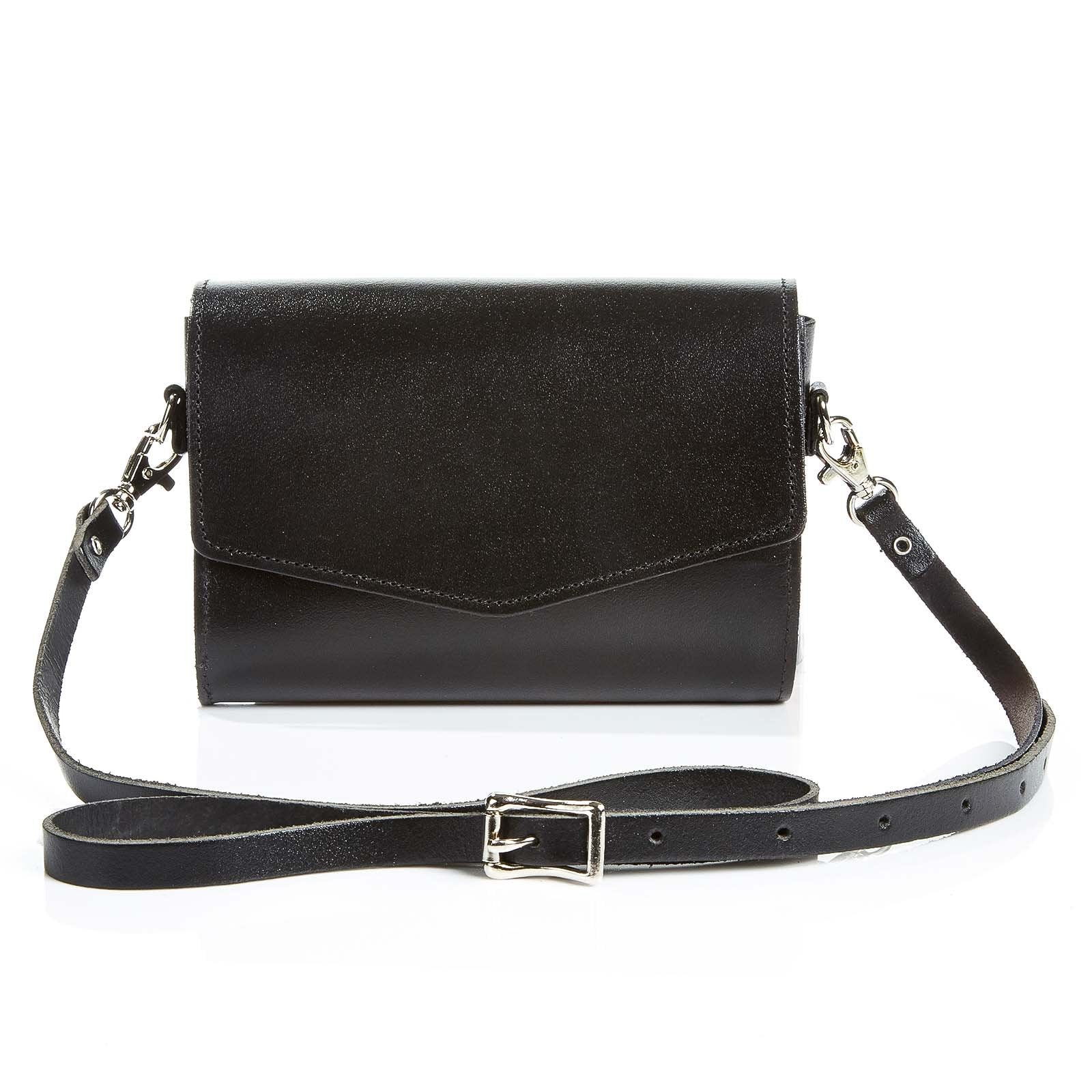 Women’s Handmade Leather Clutch Bag - Black One Size Zatchels