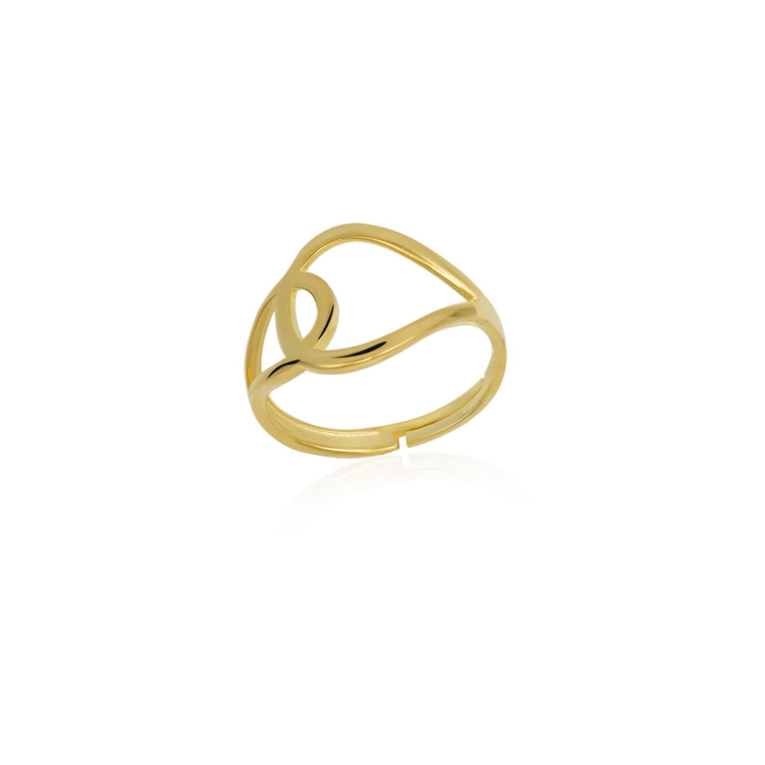 Women’s Gold Intercepting Circles Sterling Silver Statement Signature Ring Spero London