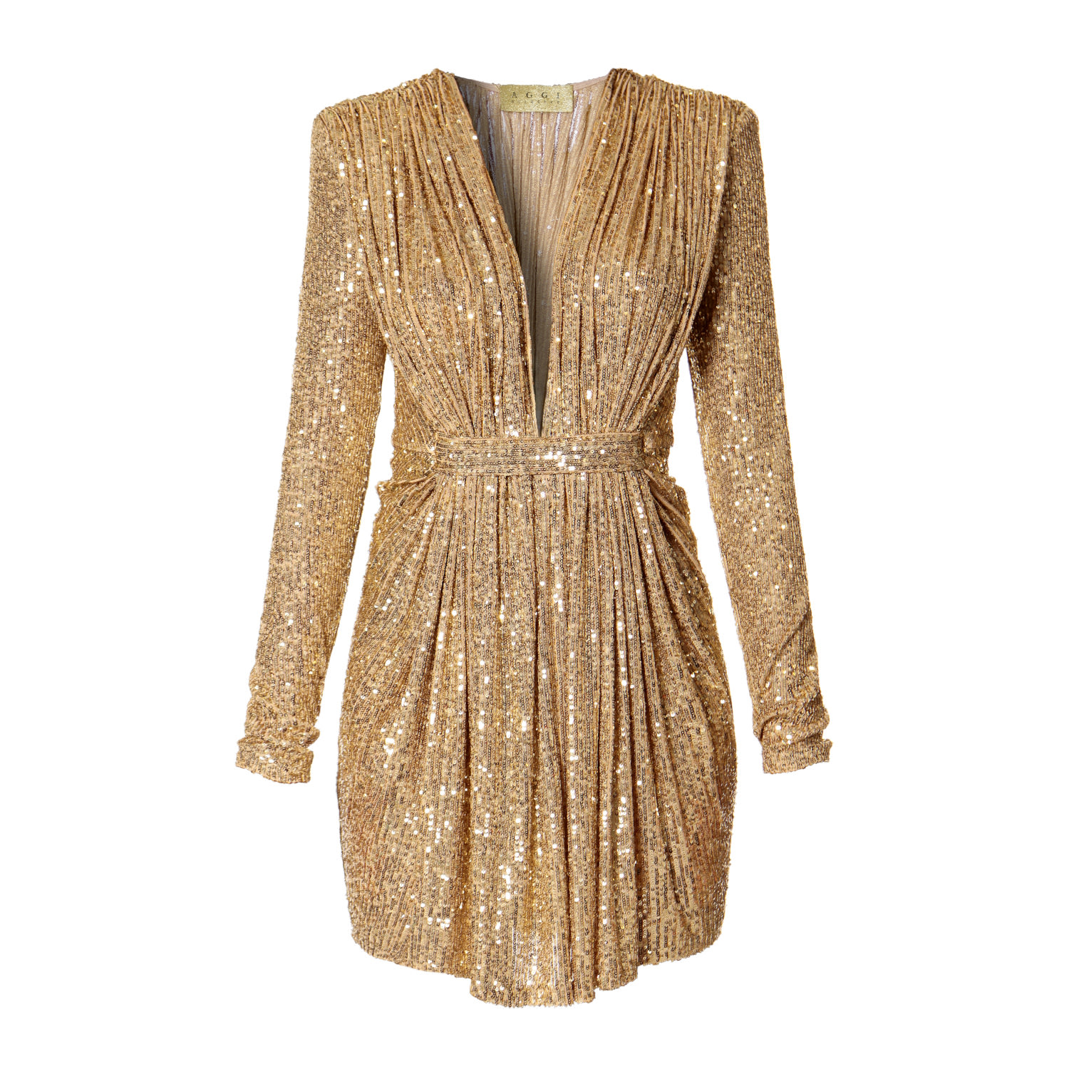 Women’s Roxie Golden Diamond Sequin Mini Dress Large Aggi