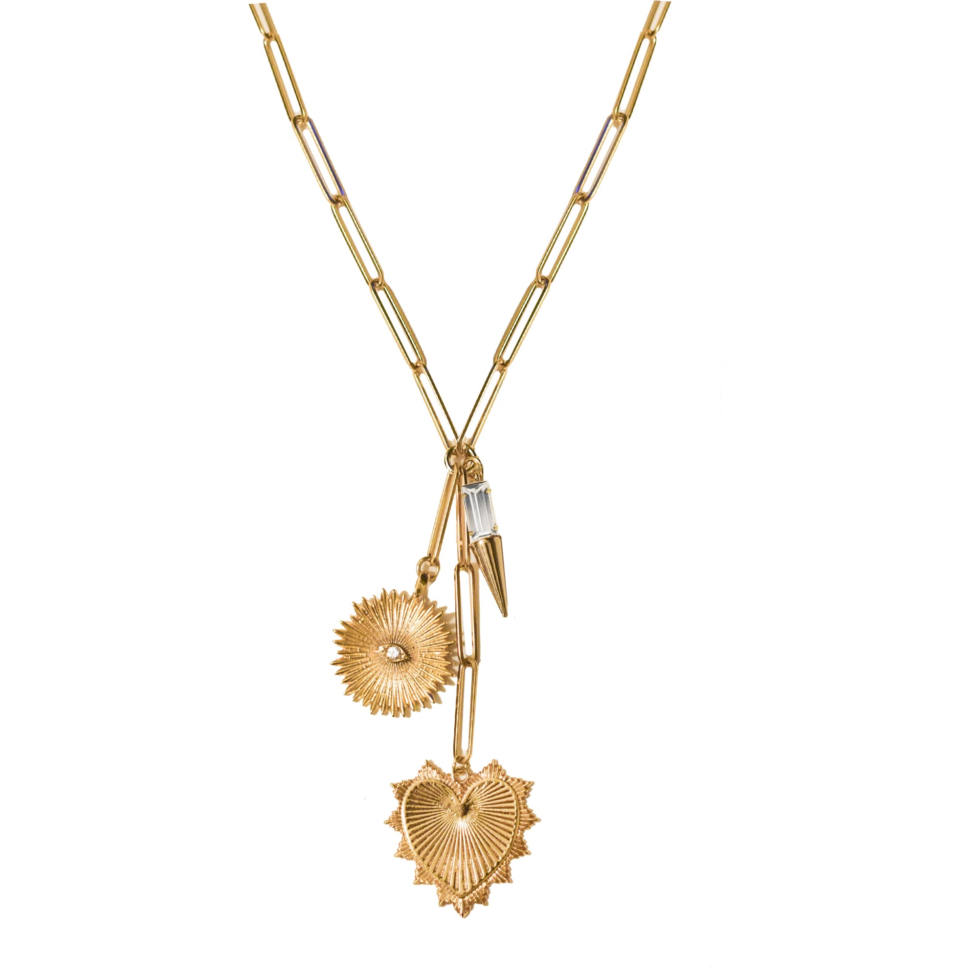 Adriana Pappas Designs Women's Golden Rays Drop Necklace In Gold