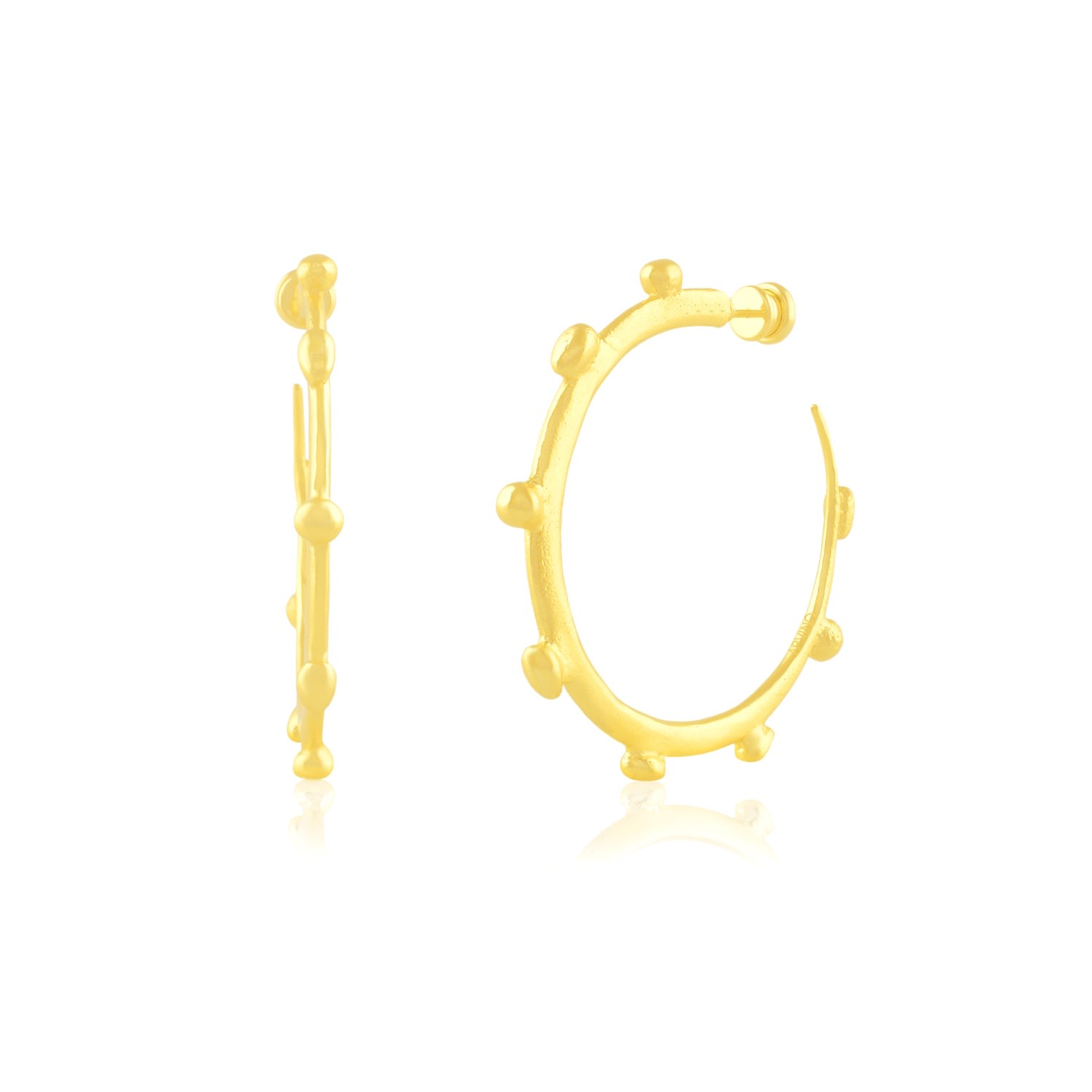 Women’s Gold Chunky Dotted Hoop Arvino
