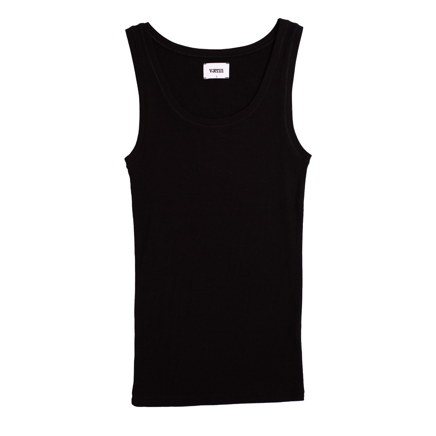 VÆNN WOMEN'S BLACK RIB MICRO TANK ONYX